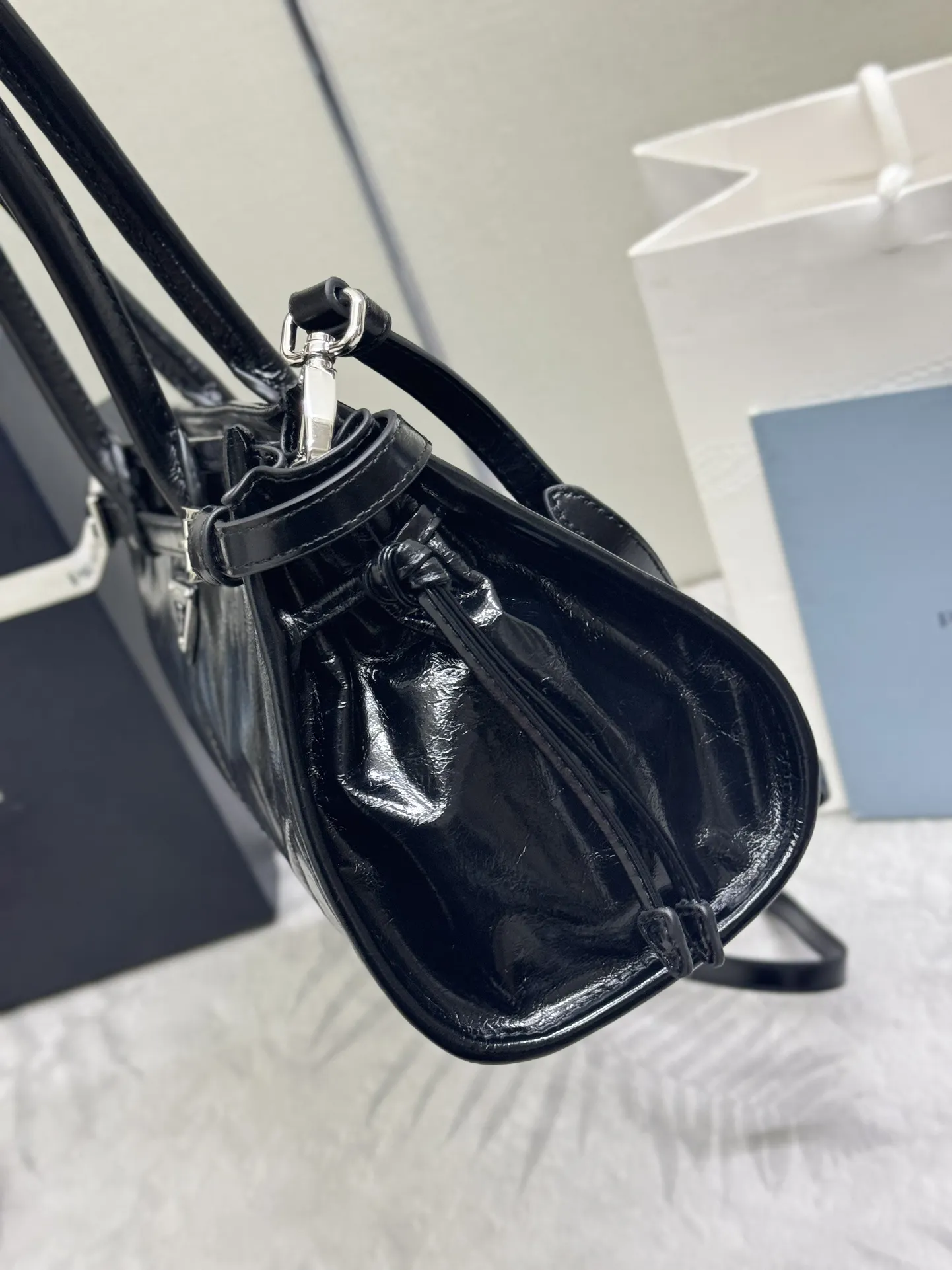 Lux Soft Leather Top-Handle Shoulder Bag D105011267 — view 5