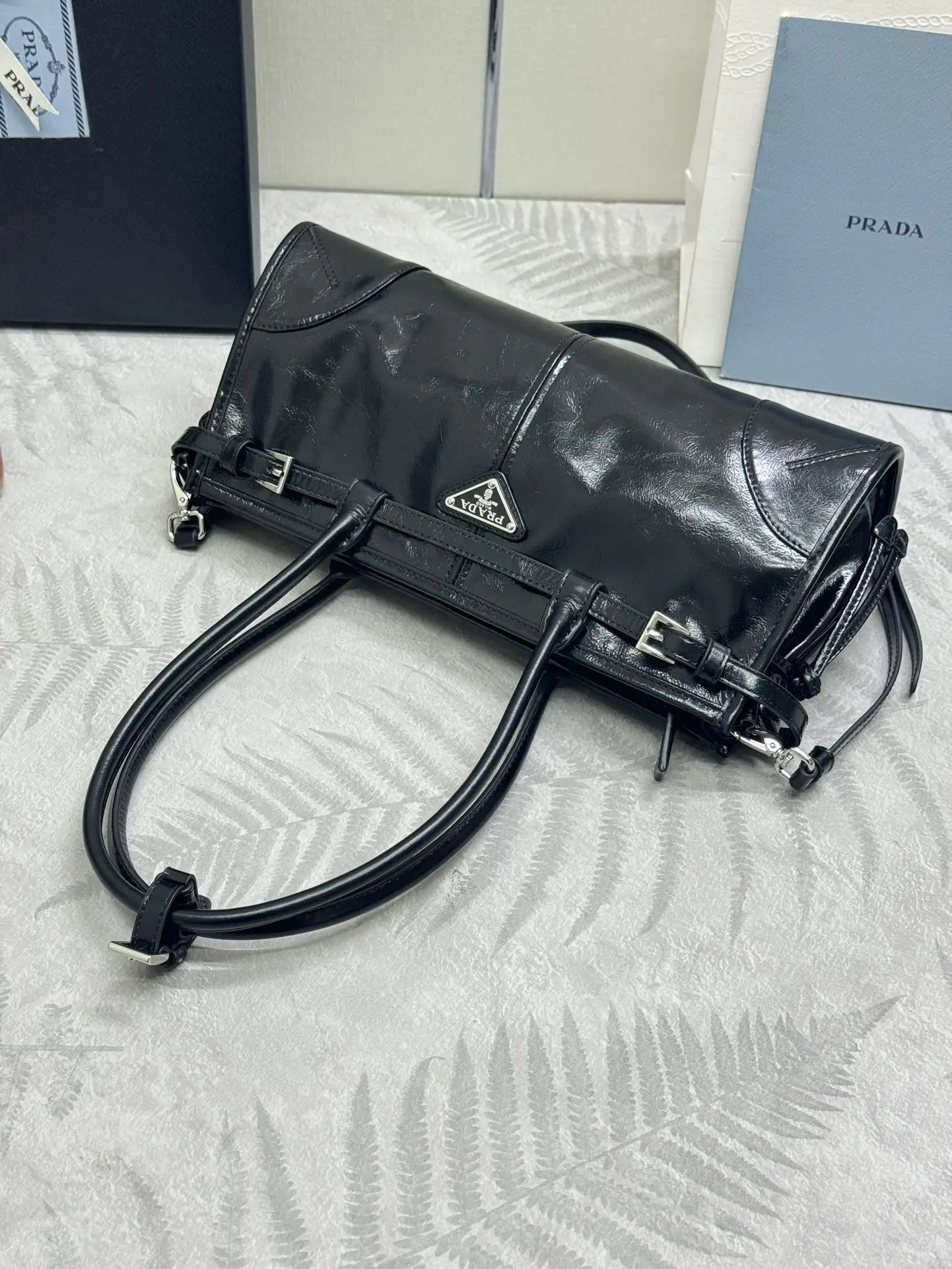 Lux Soft Leather Top-Handle Shoulder Bag D105011267 — view 6