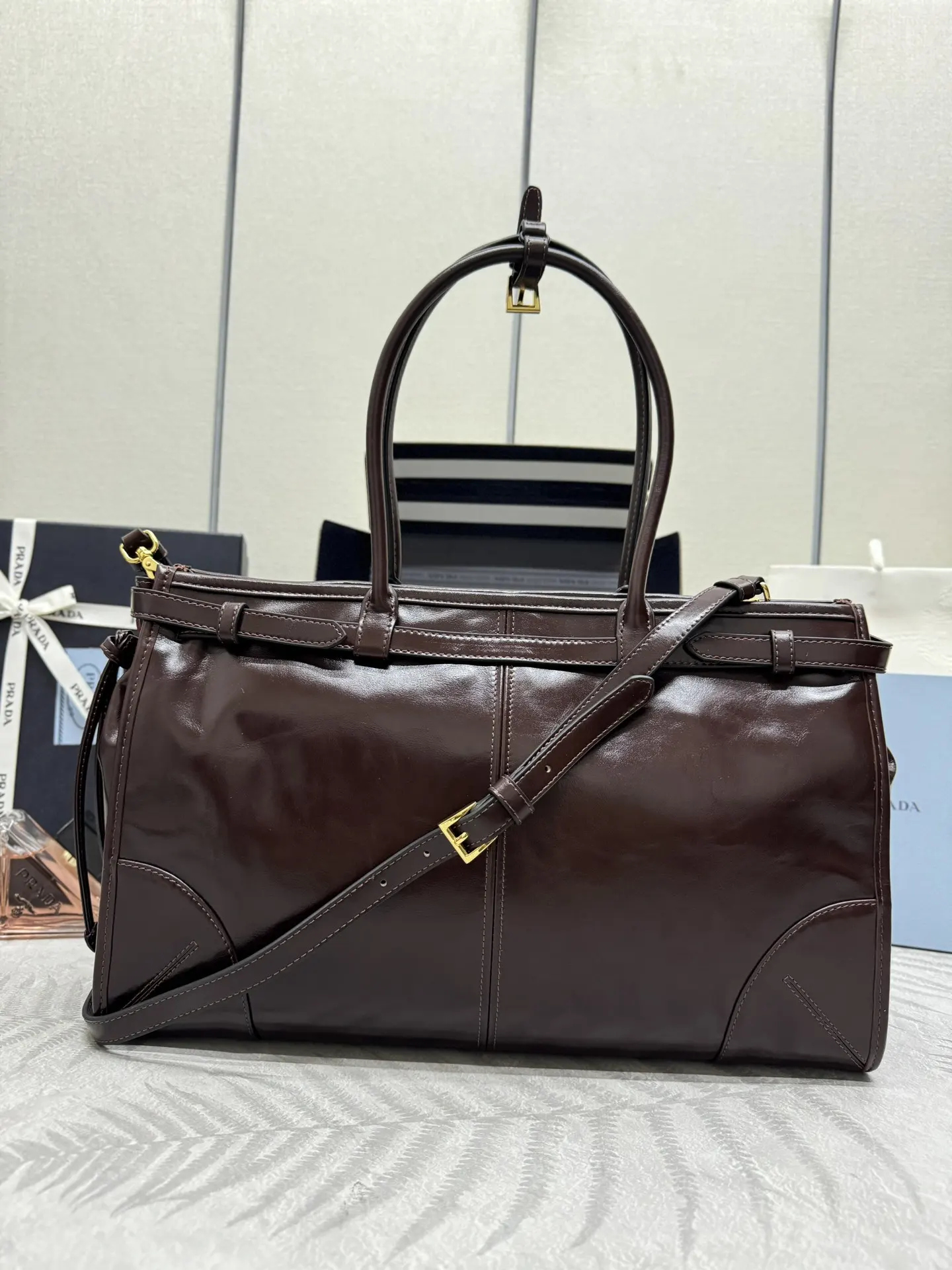 Soft Lux Oiled Wax Leather Top-Handle Bag D115011270 — view 2
