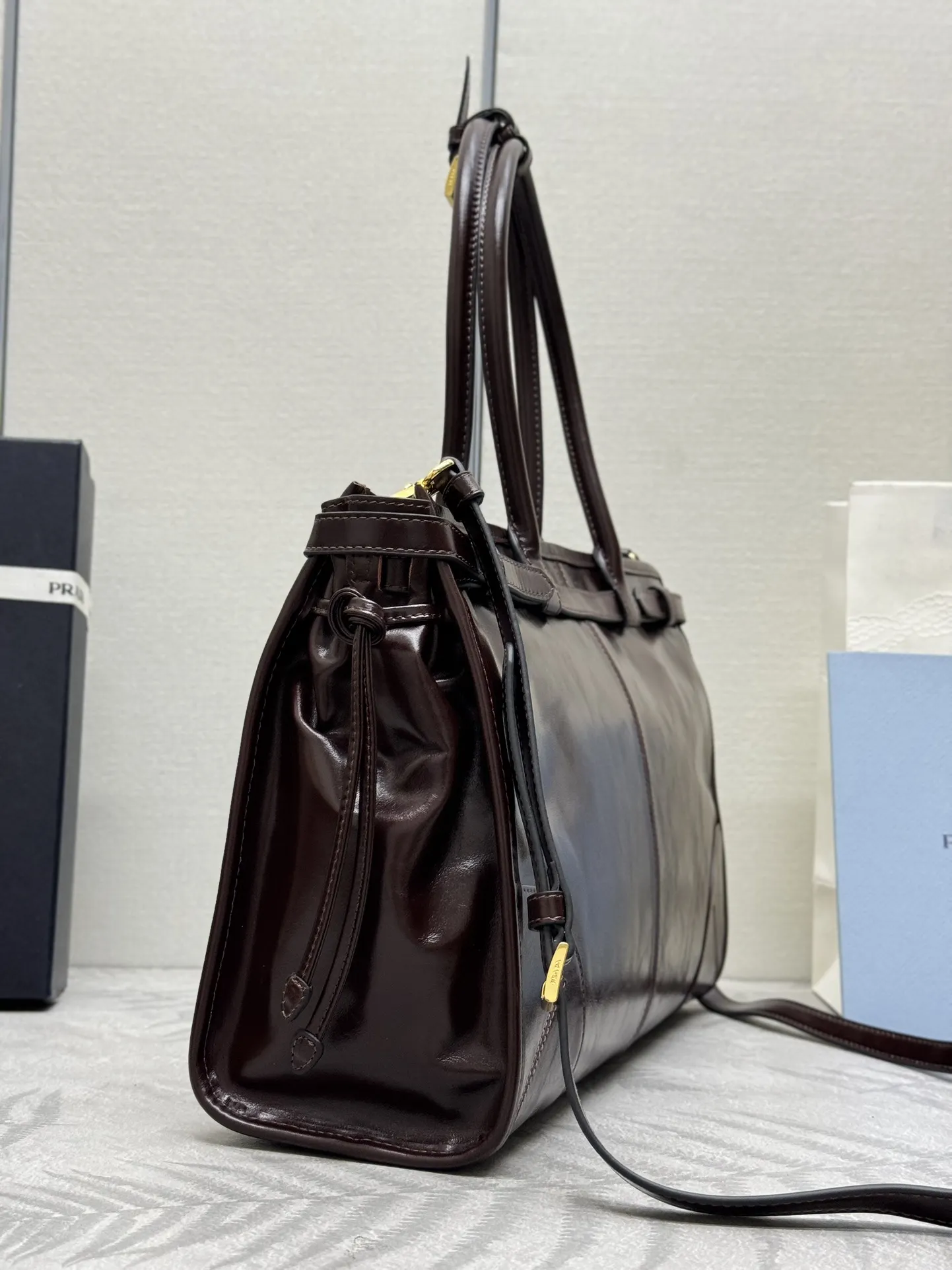 Soft Lux Oiled Wax Leather Top-Handle Bag D115011270 — view 3
