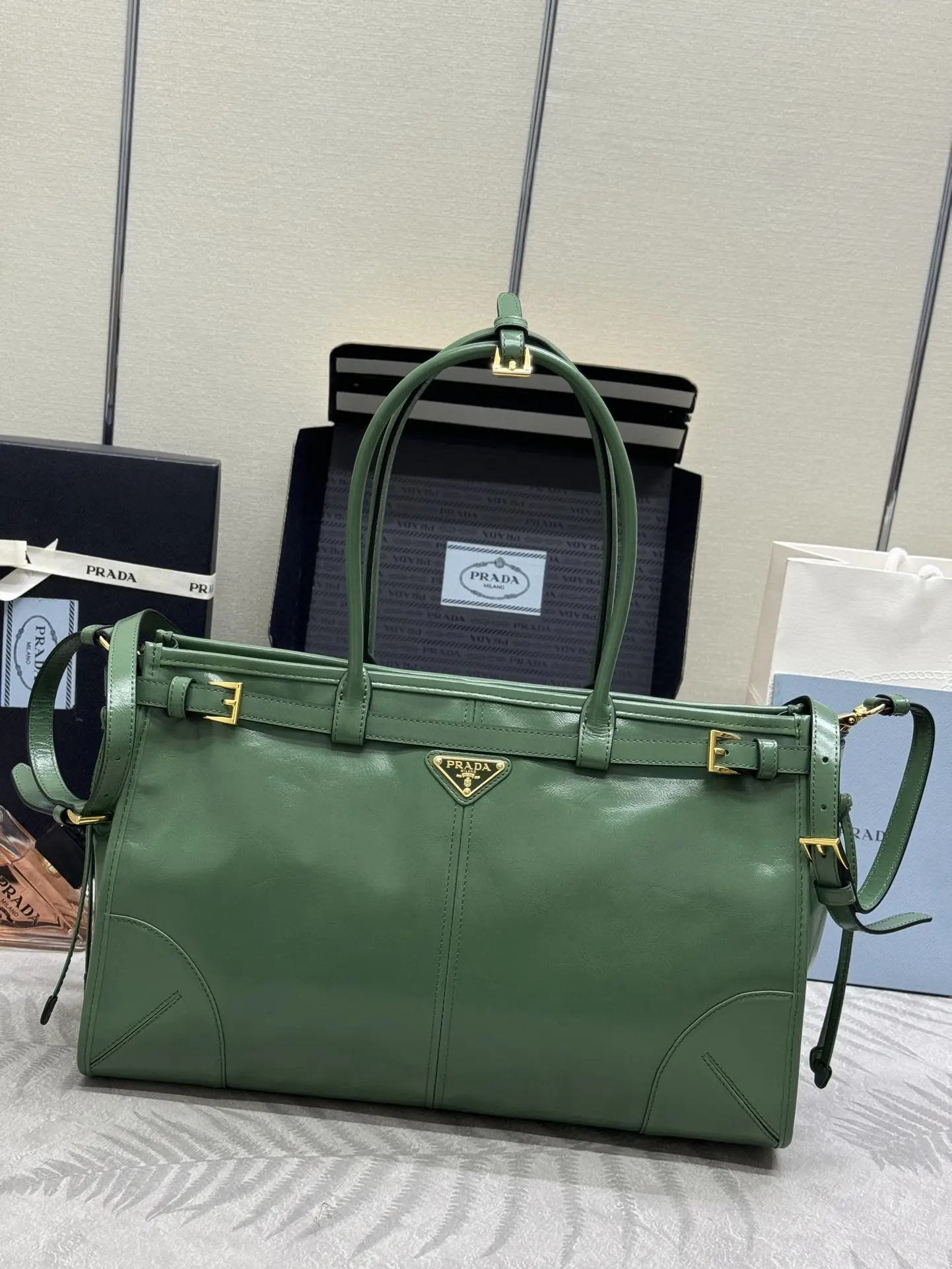 Prada Large Soft Lux Leather Tote Bag D115011021