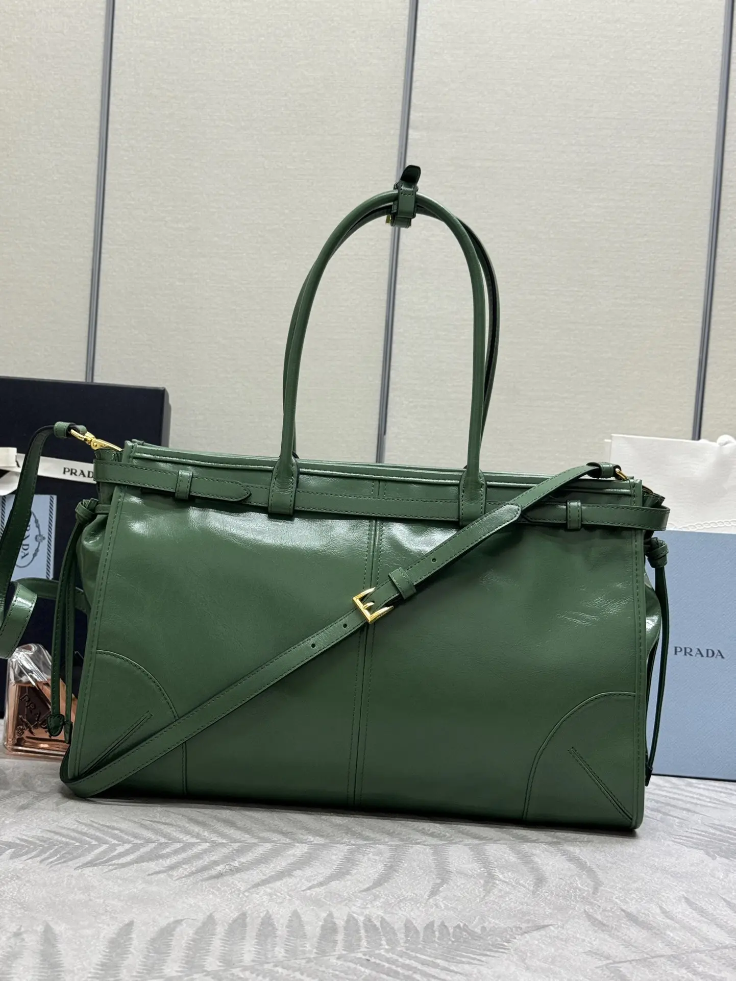 Prada Large Soft Lux Leather Tote Bag D115011021 — view 3