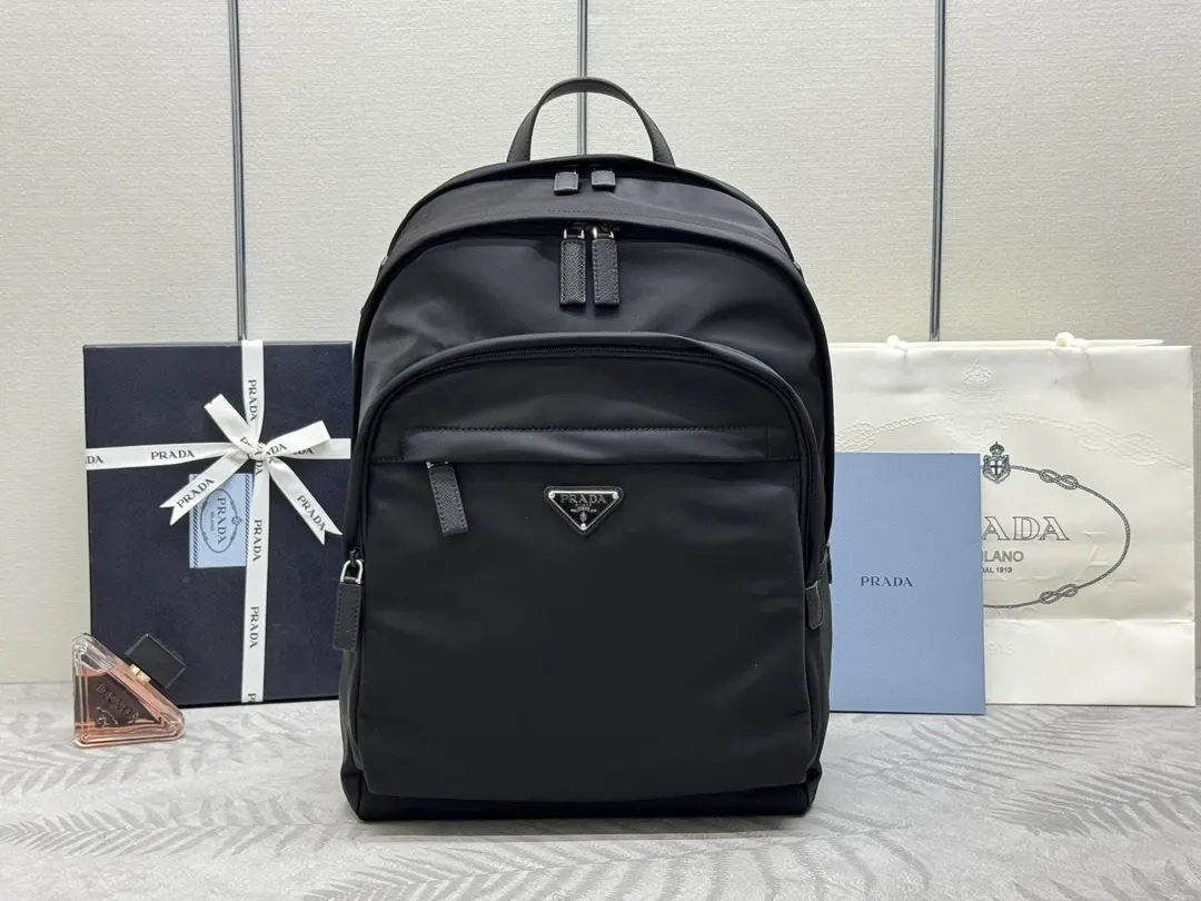 Nylon and Saffiano Leather Backpack D83011276