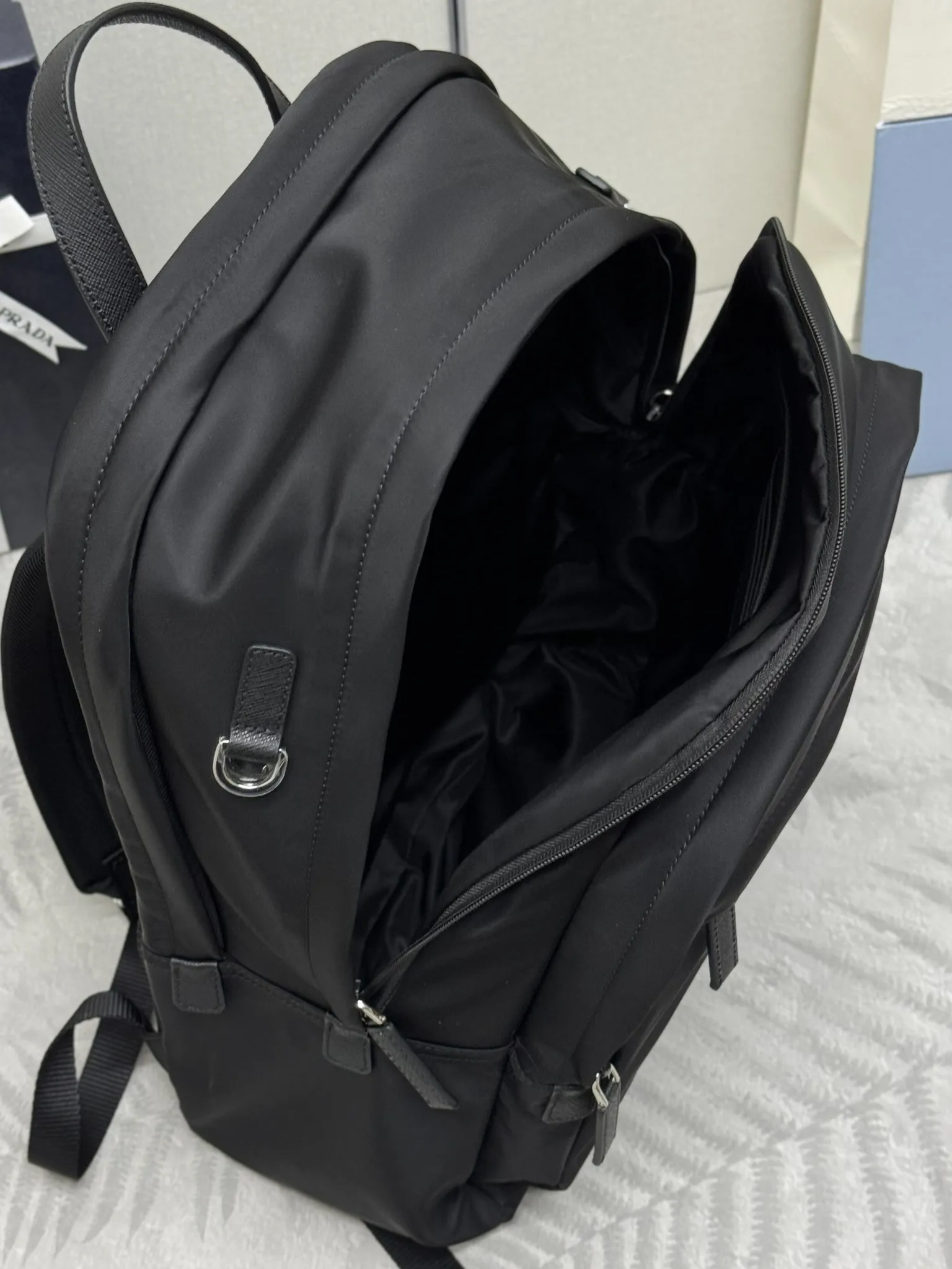 Nylon and Saffiano Leather Backpack D83011276 — view 7