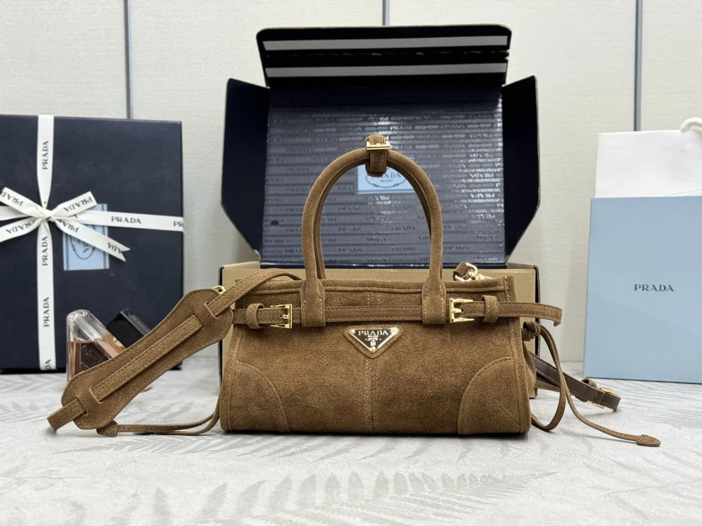 Softlux Suede Mini Top-Handle Crossbody Bag D96011281