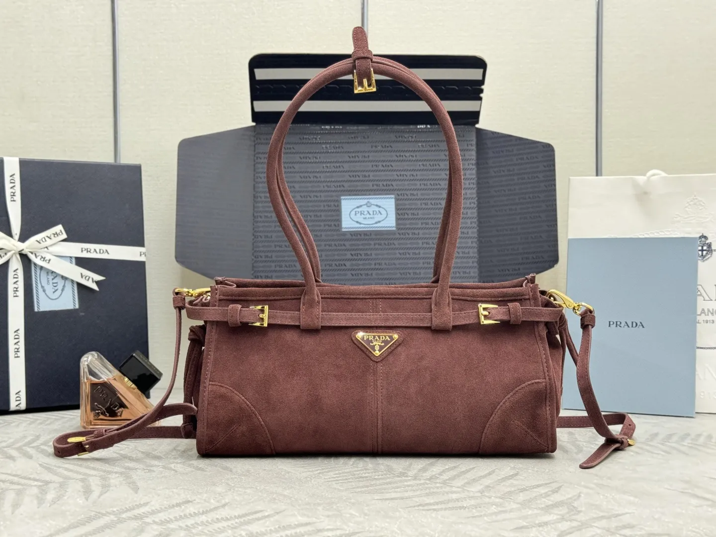 Soft Lux Suede Top-Handle Crossbody Bag D100011282
