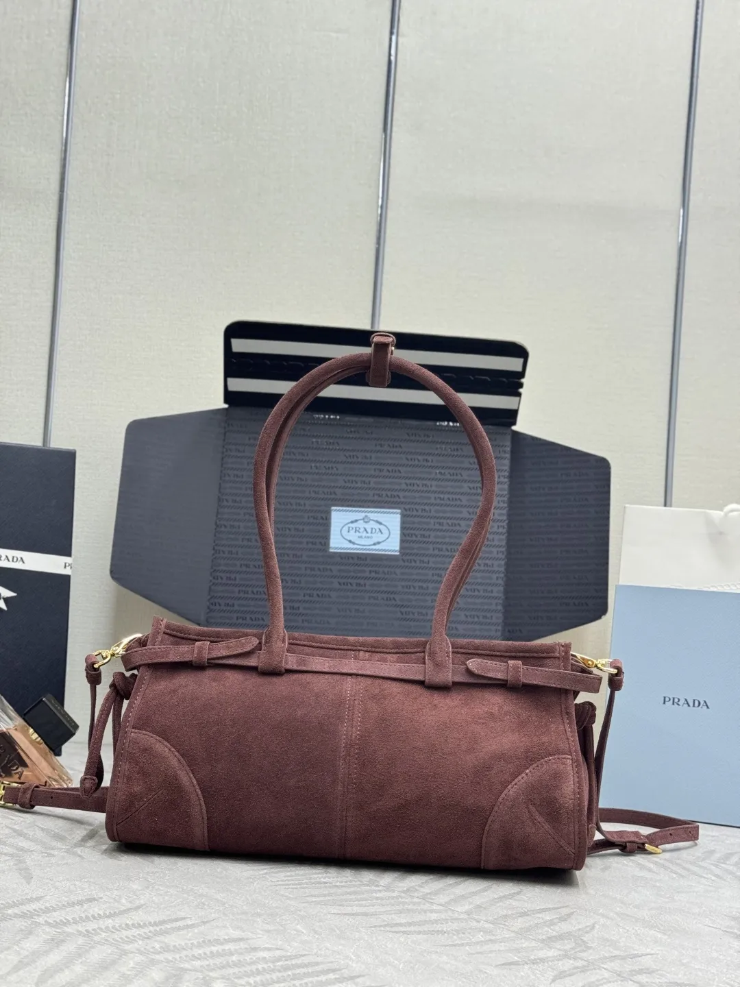 Soft Lux Suede Top-Handle Crossbody Bag D100011282 — view 2