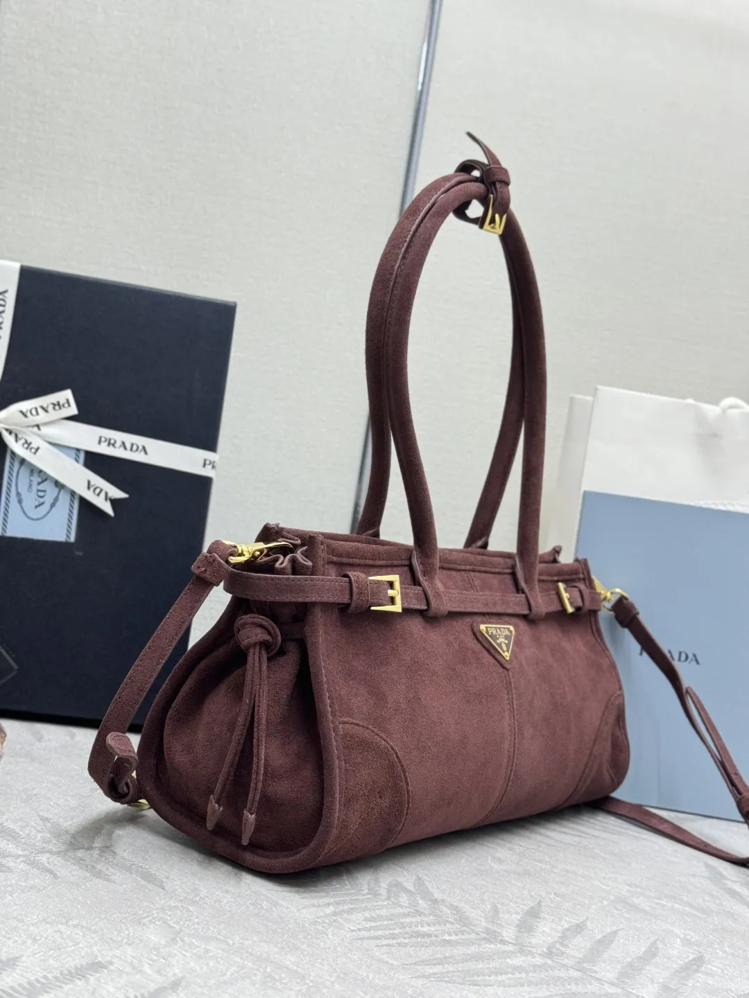 Soft Lux Suede Top-Handle Crossbody Bag D100011282 — view 4