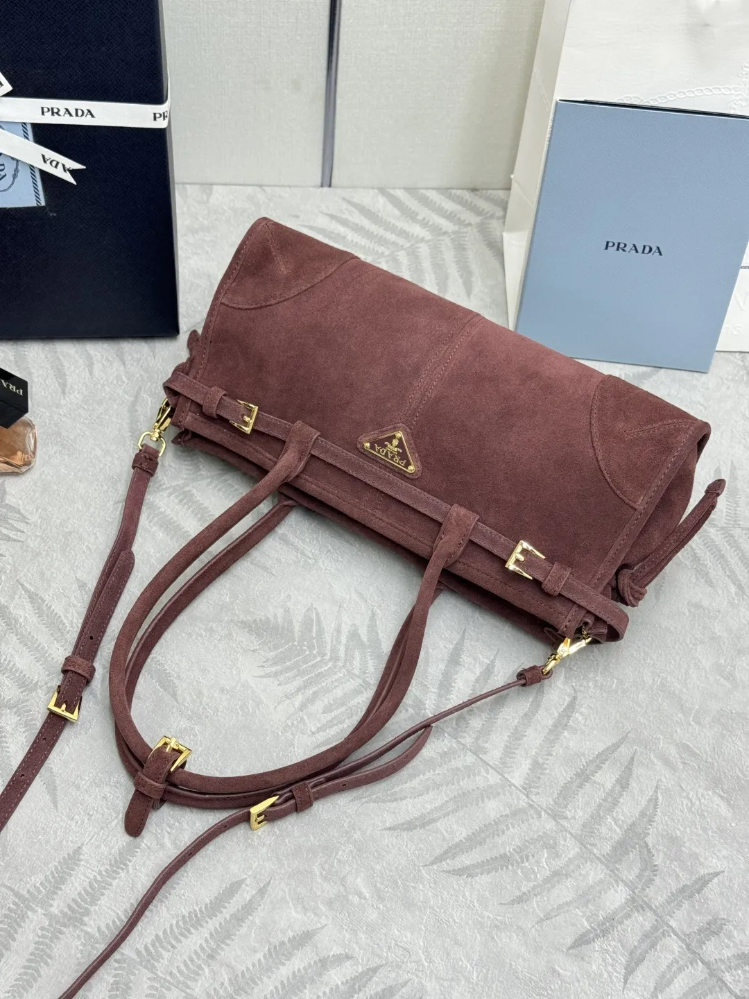 Soft Lux Suede Top-Handle Crossbody Bag D100011282 — view 5