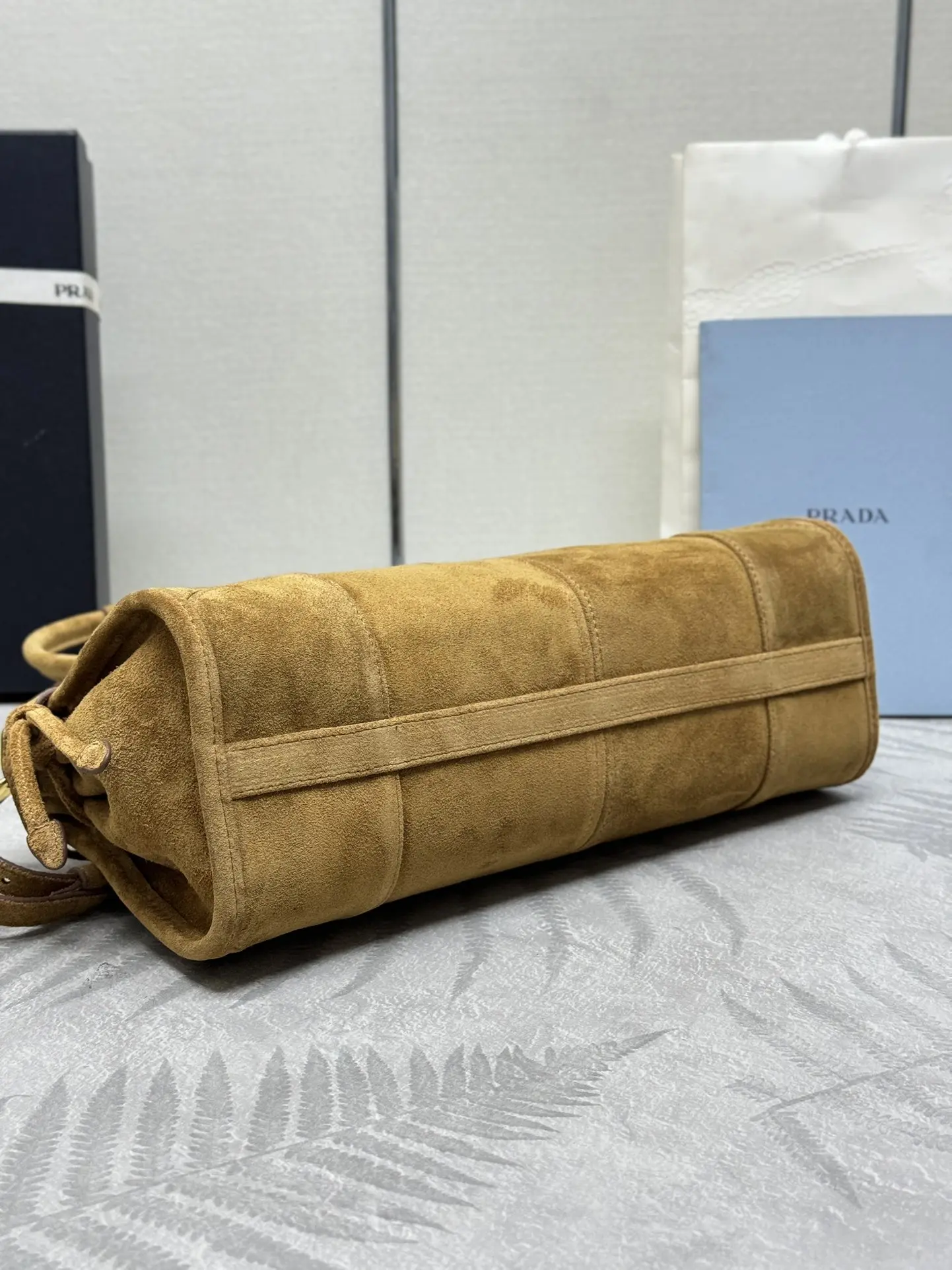 Prada Small Suede Soft Lux Top-Handle Bag D100011283 — view 4