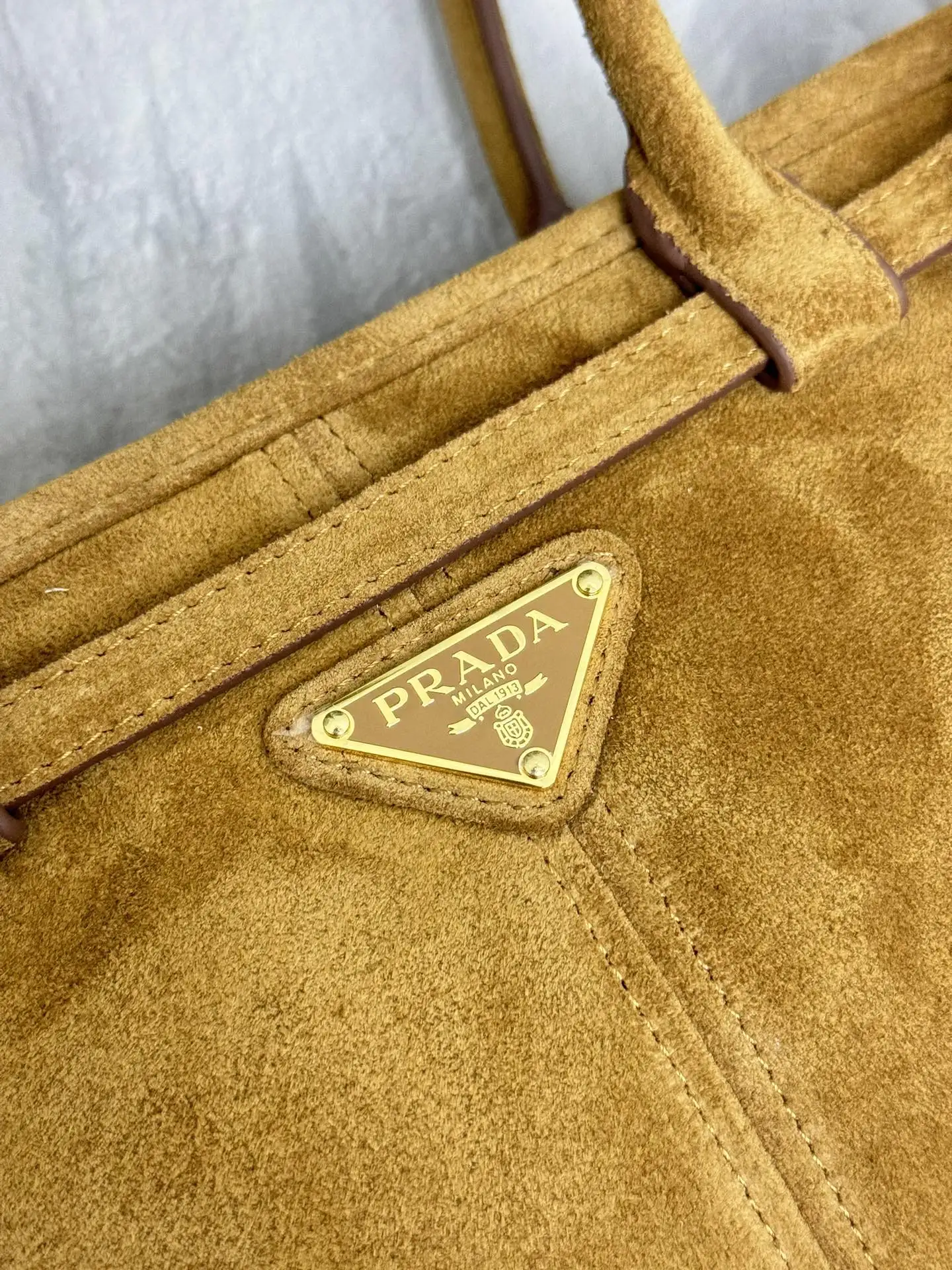 Prada Small Suede Soft Lux Top-Handle Bag D100011283 — view 7