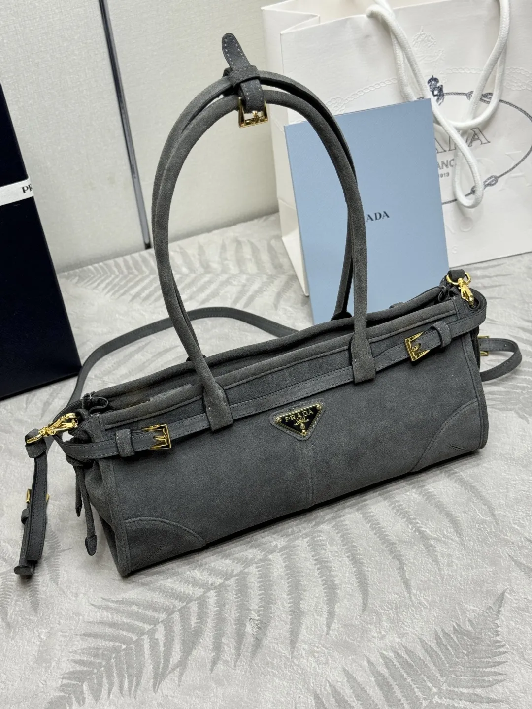 Soft Lux Suede Top-Handle Crossbody Bag D100011284 — view 3