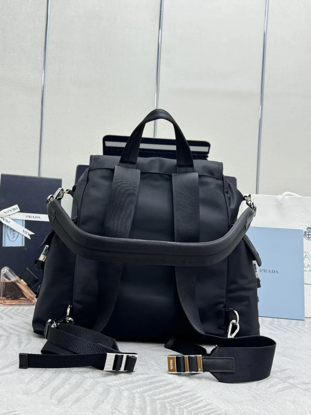 Prada Explore Re-Nylon and Leather Backpack D89011285 — view 2