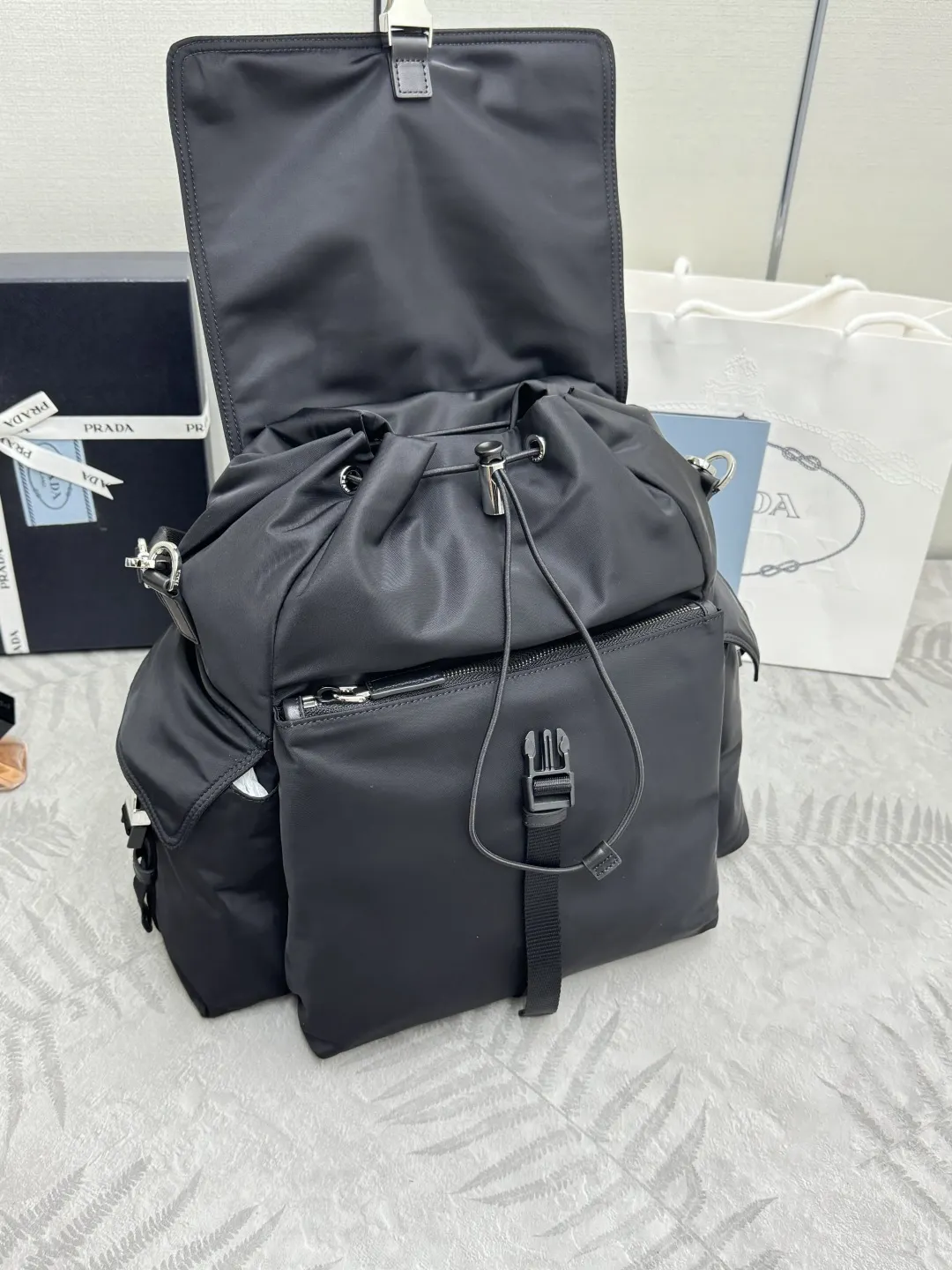 Prada Explore Re-Nylon and Leather Backpack D89011285 — view 4