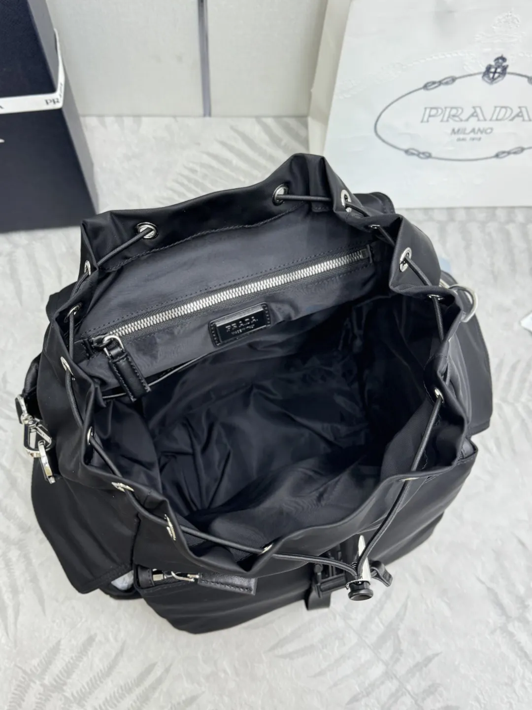 Prada Explore Re-Nylon and Leather Backpack D89011285 — view 5