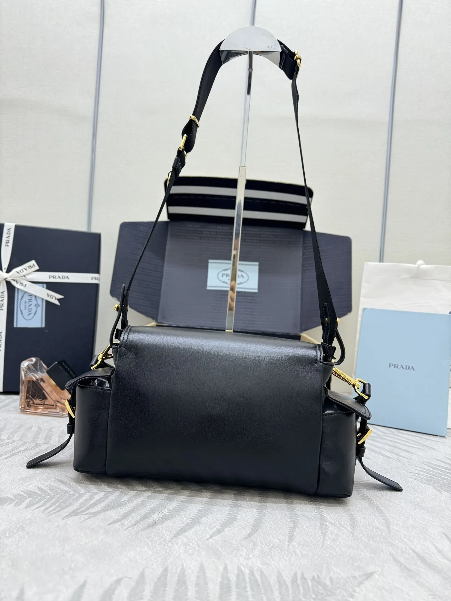 Lambskin Messenger Bag with Enamel Logo D99011291 — view 2