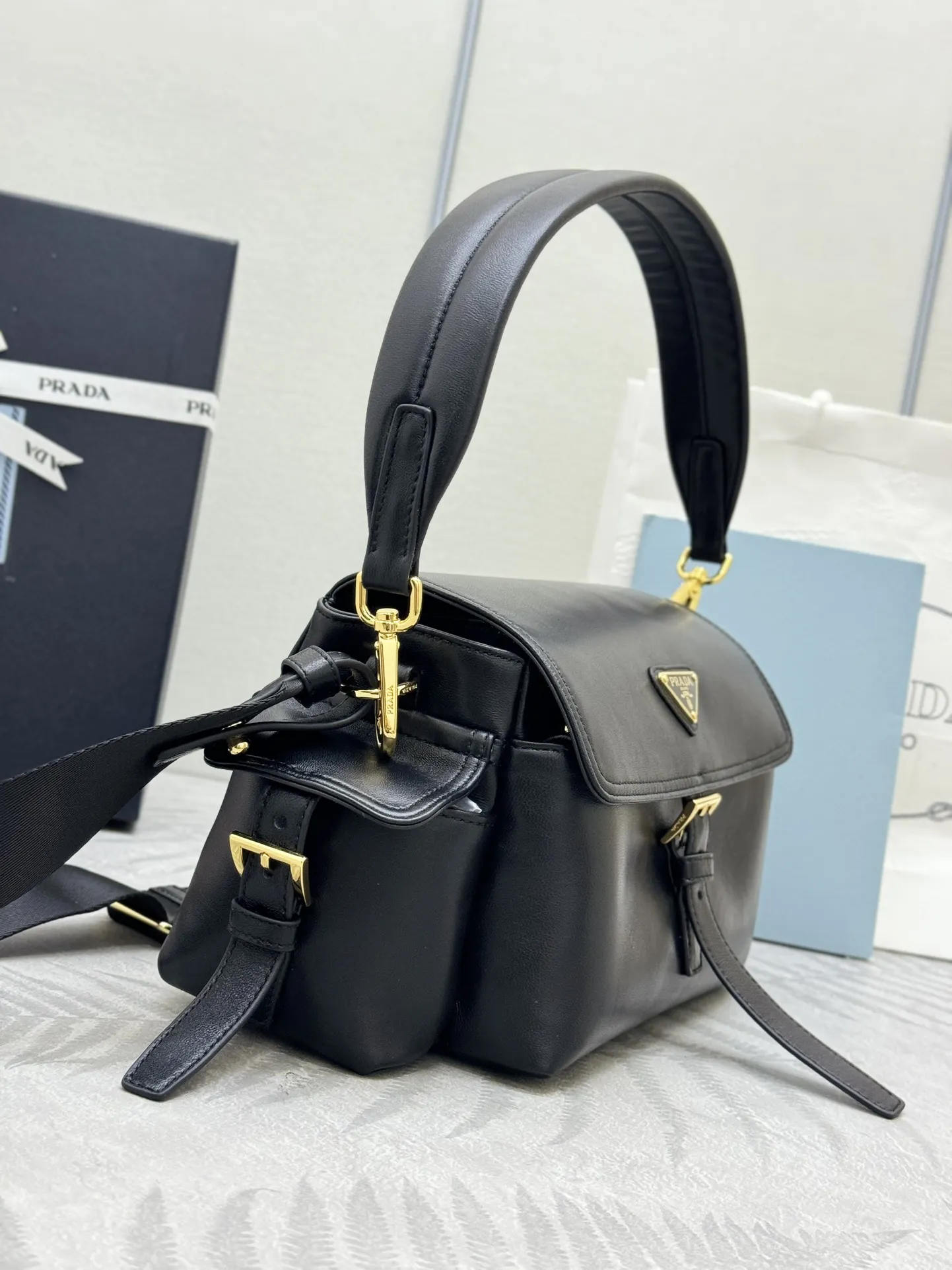 Lambskin Messenger Bag with Enamel Logo D99011291 — view 4