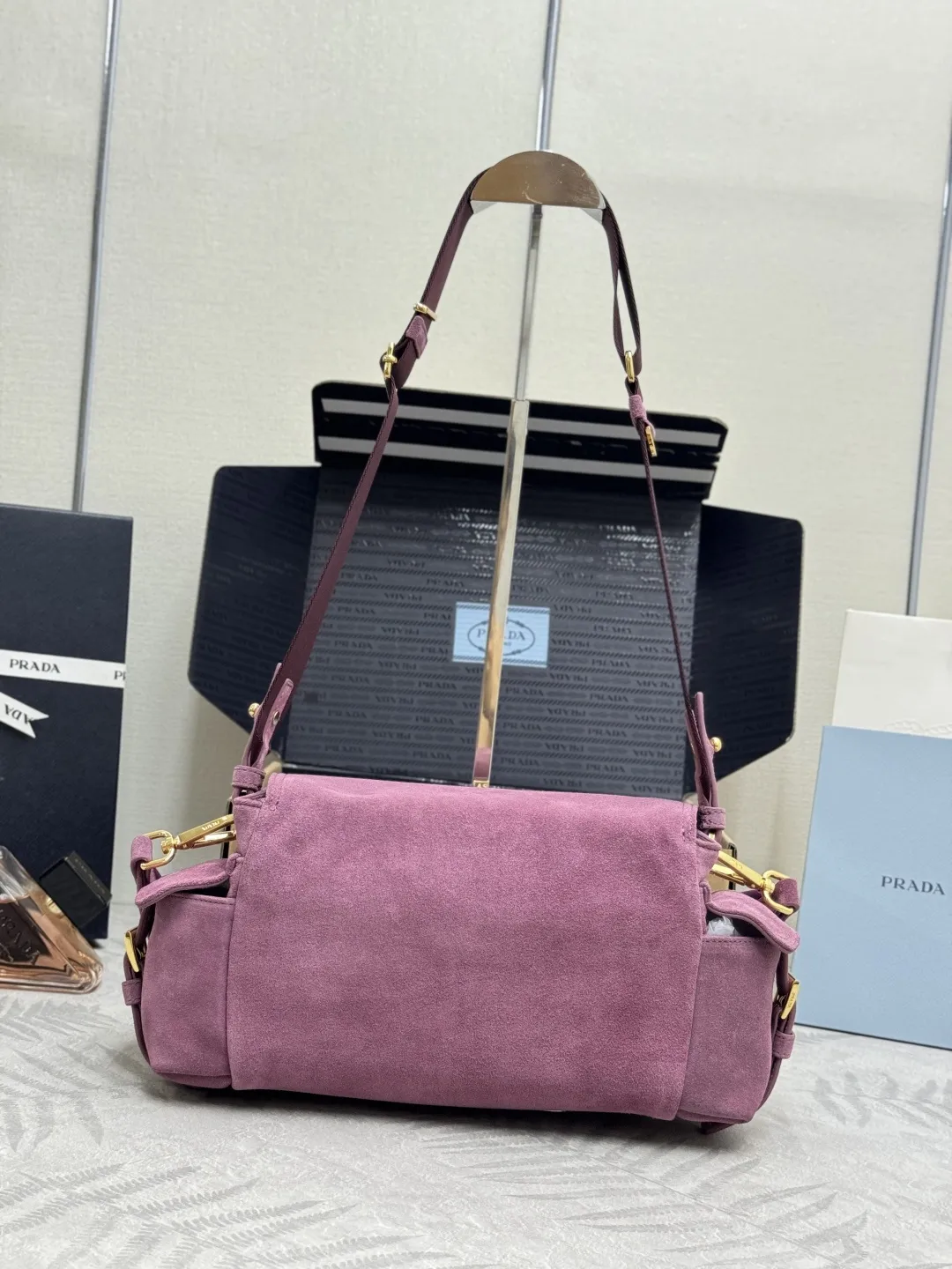 Suede Flap Crossbody Bag D99011293 — view 2