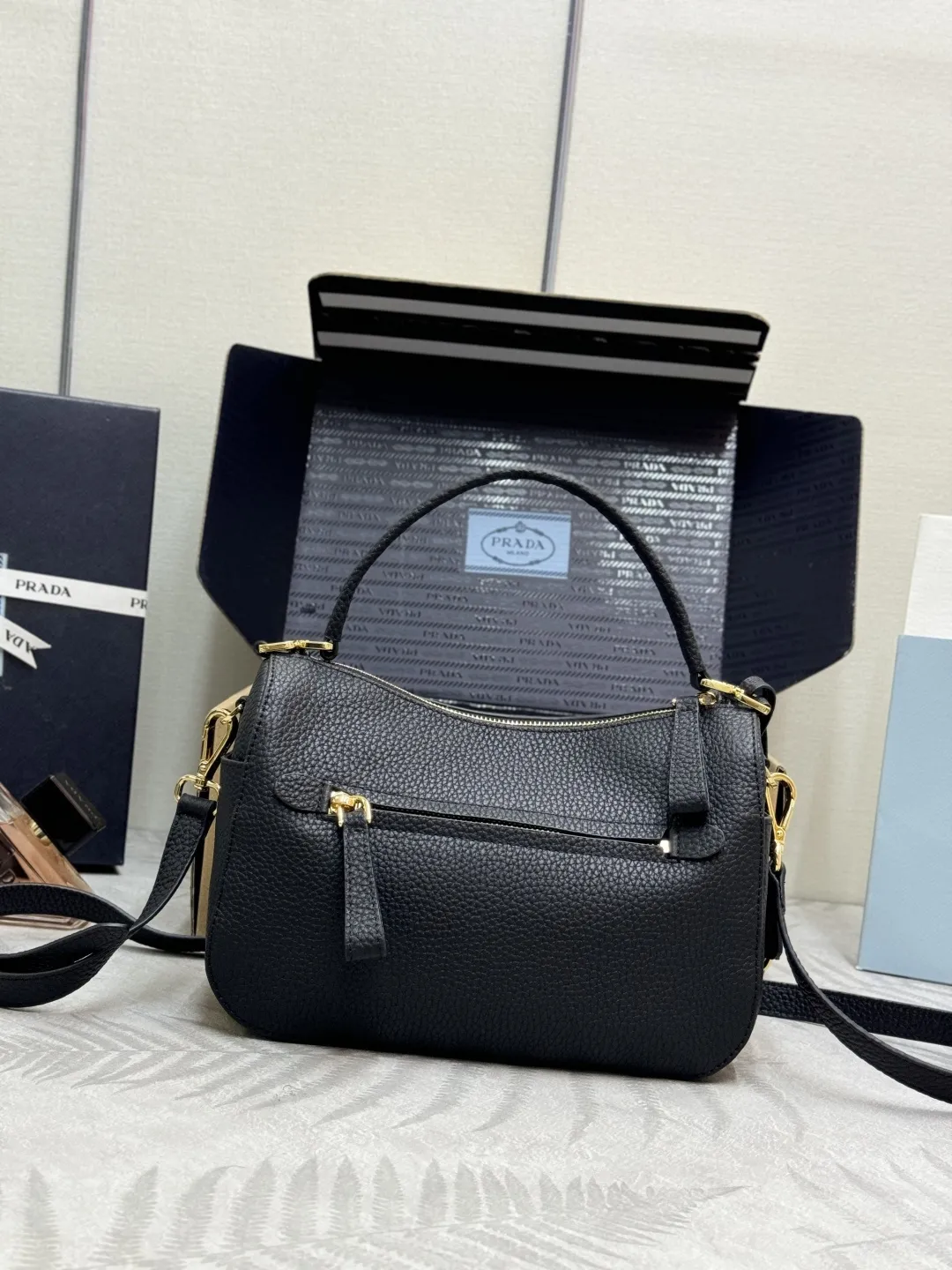 Prada Grained Leather Top-Handle Bag D99011299 — view 2
