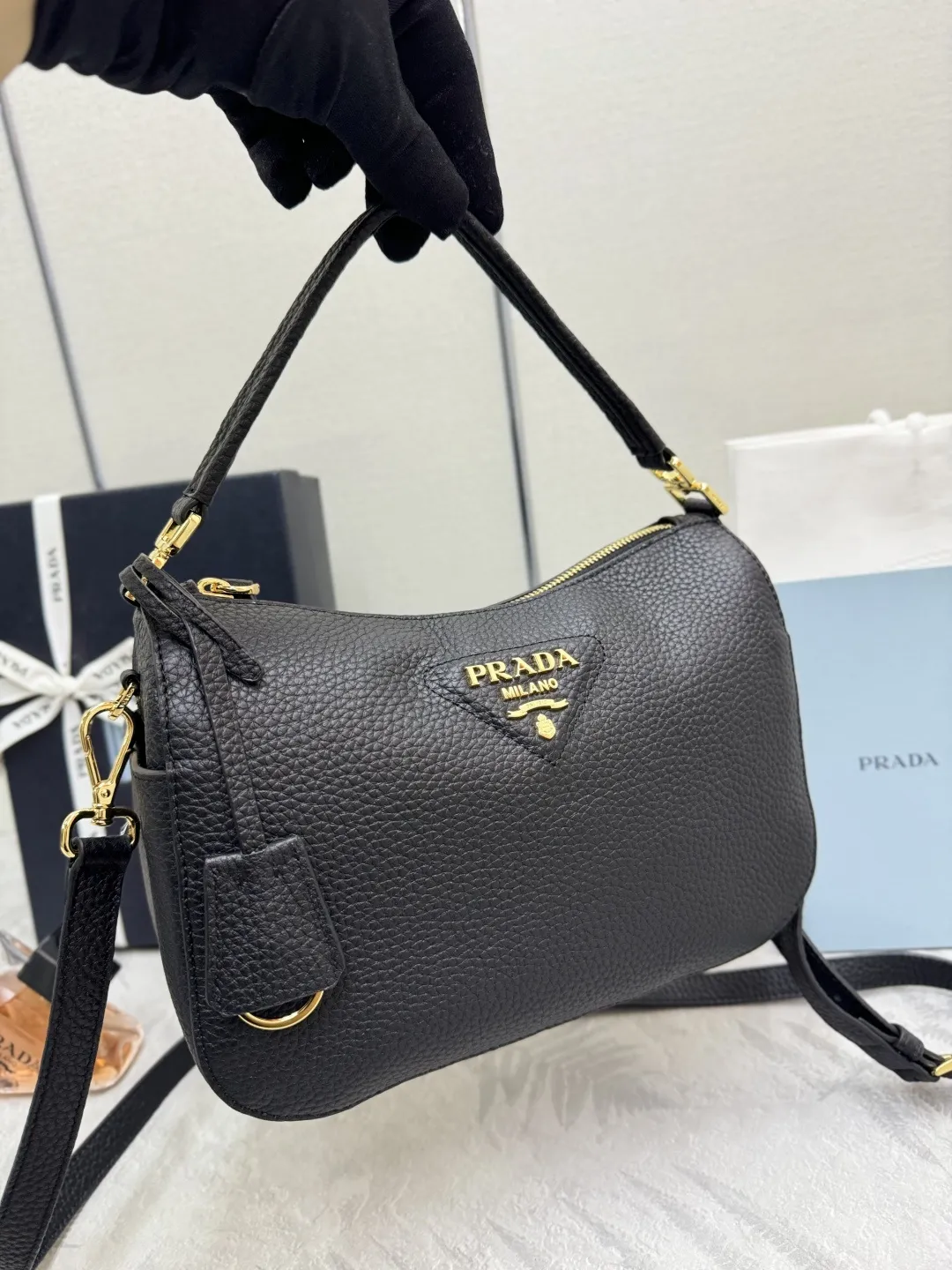 Prada Grained Leather Top-Handle Bag D99011299 — view 4
