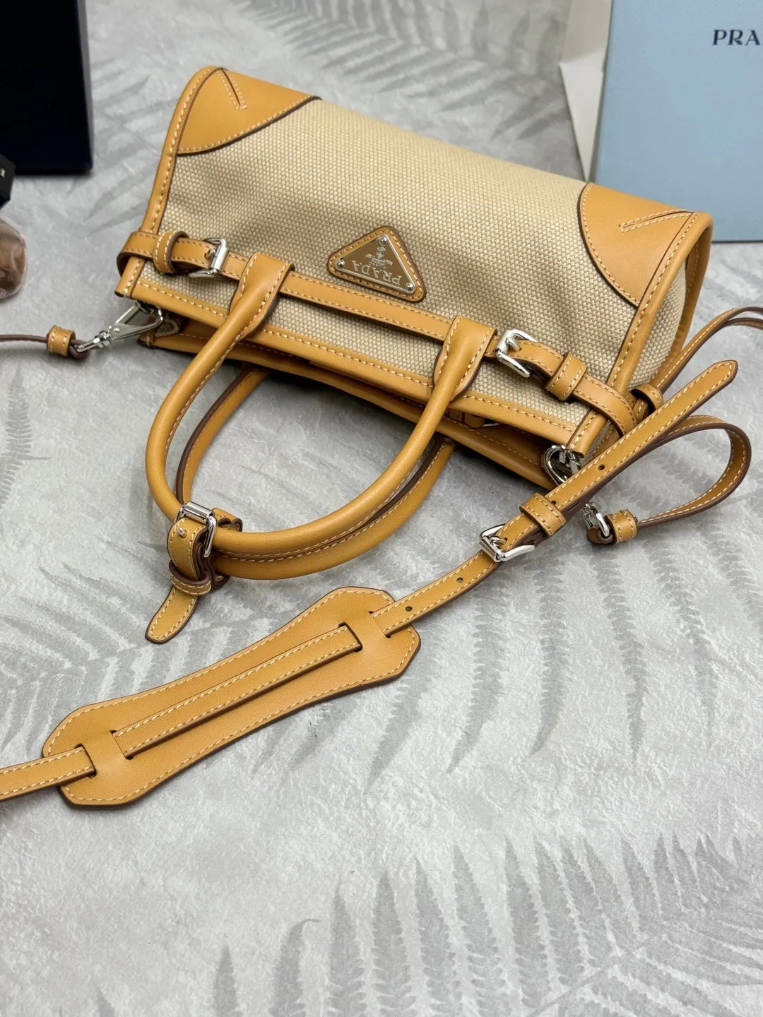 Prada Bonnie Mini Canvas and Leather Top-Handle Bag D97011302 — view 5