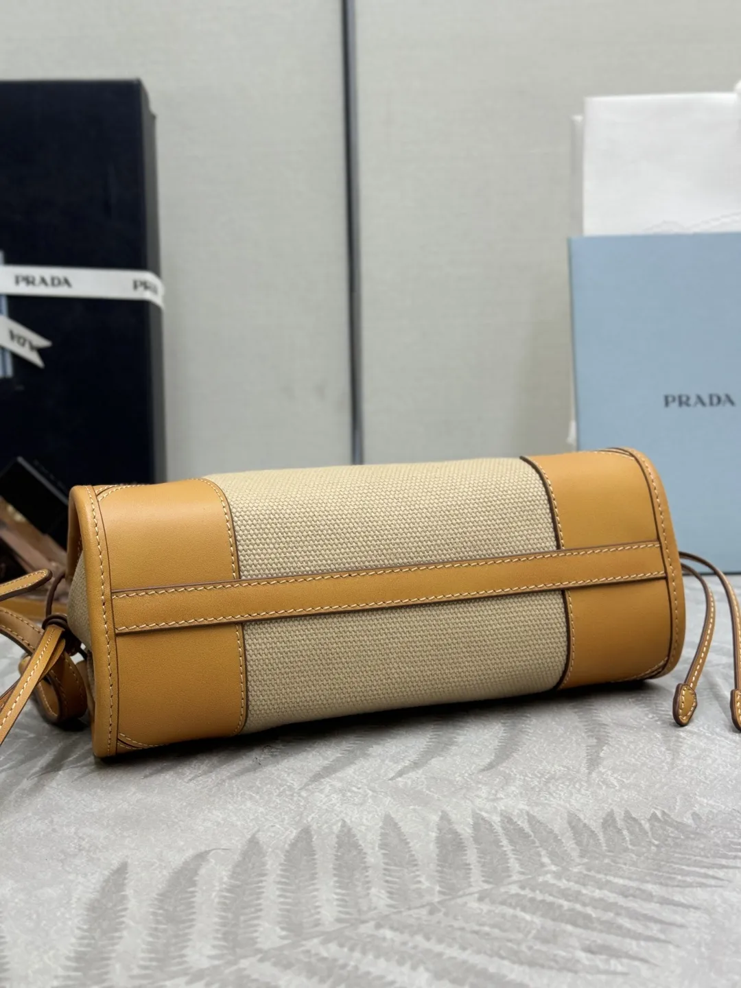 Prada Bonnie Mini Canvas and Leather Top-Handle Bag D97011302 — view 6