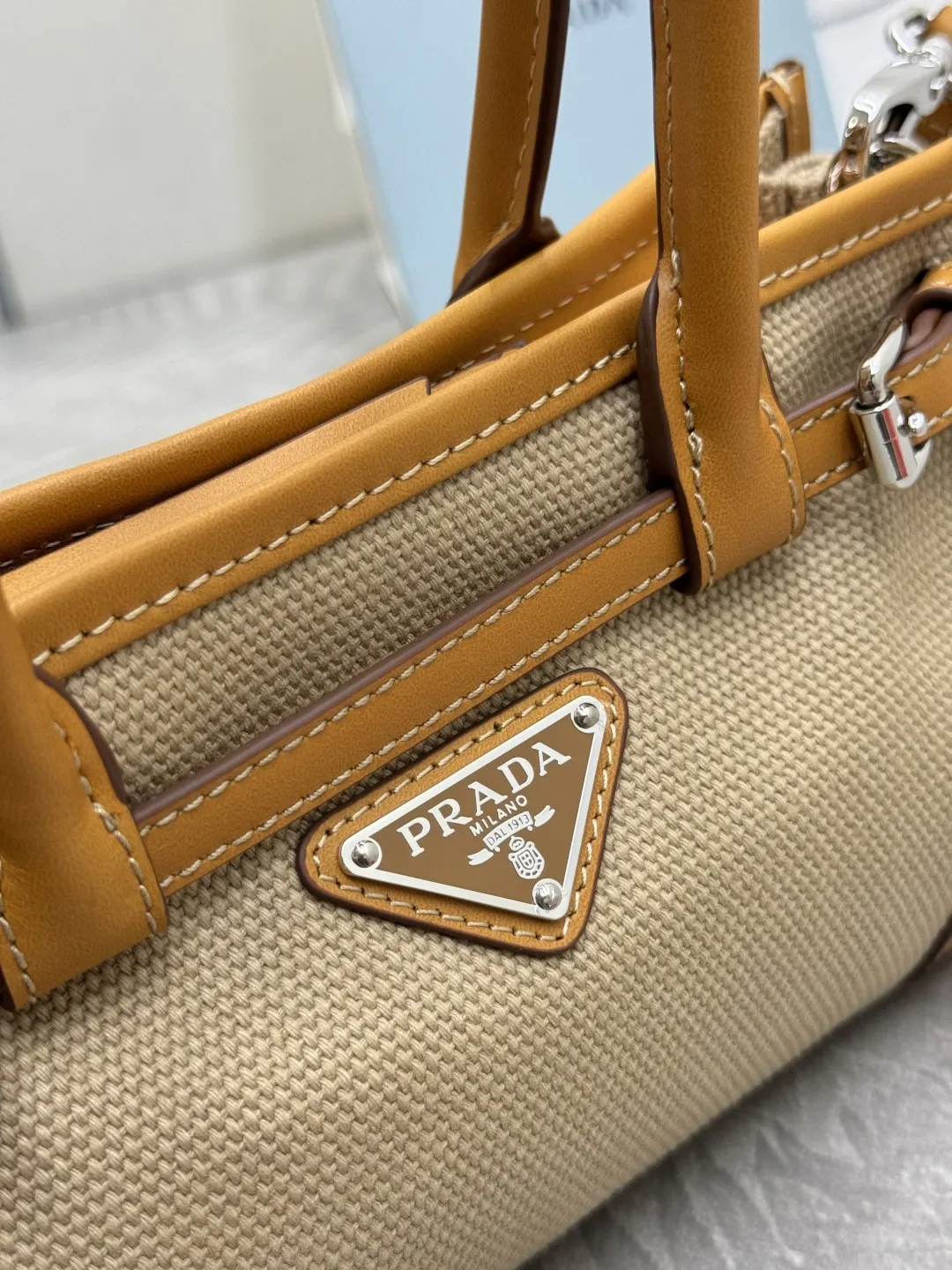 Prada Bonnie Mini Canvas and Leather Top-Handle Bag D97011302 — view 7
