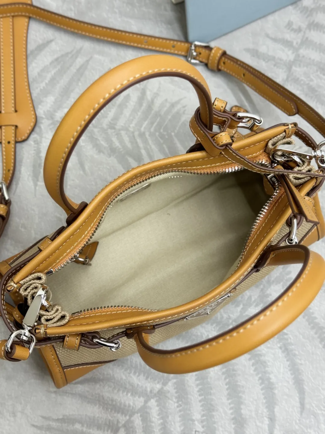 Prada Bonnie Mini Canvas and Leather Top-Handle Bag D97011302 — view 8