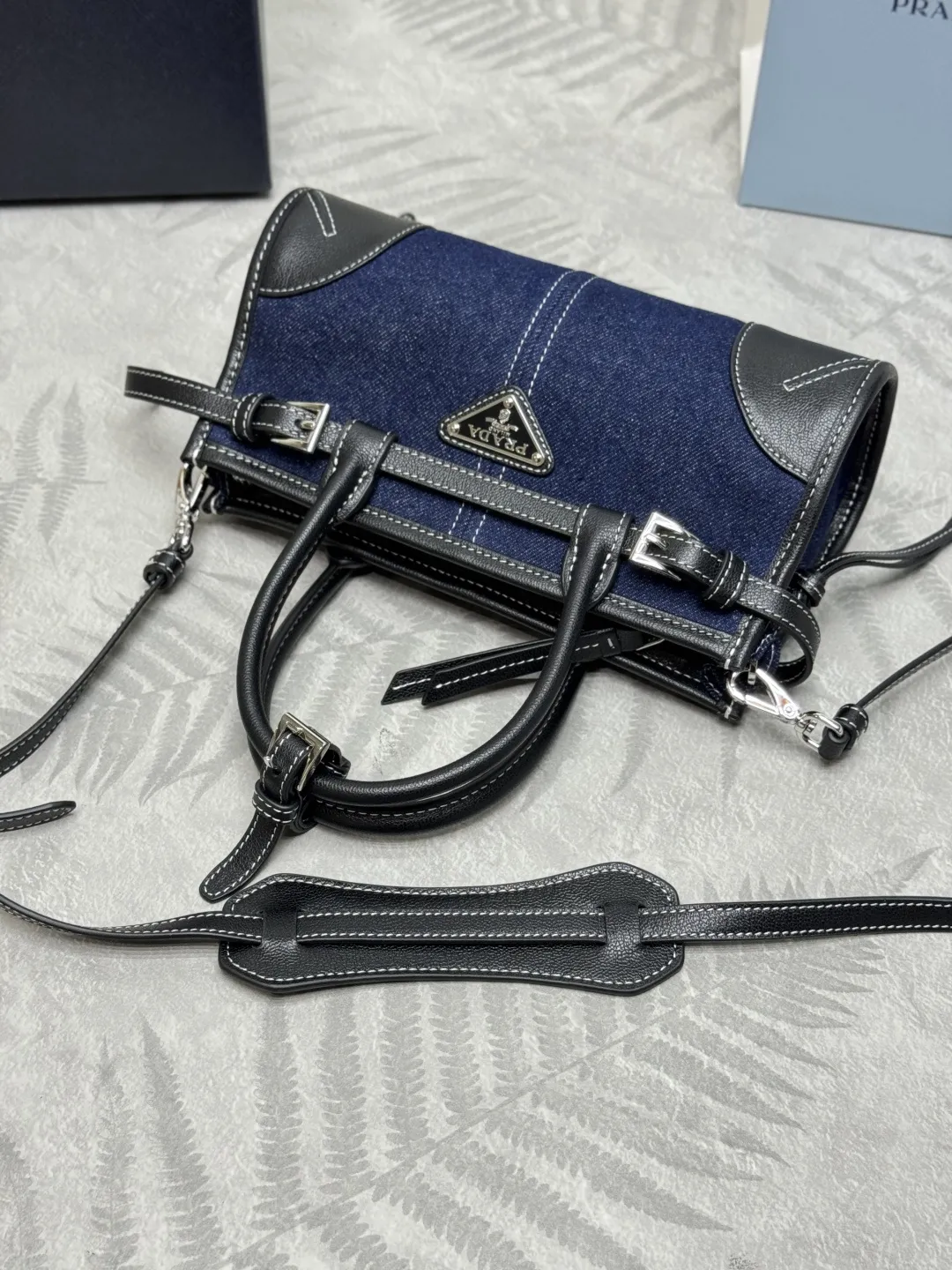 Bonnie Mini Denim & Leather Top-Handle Bag D96011309 — view 5
