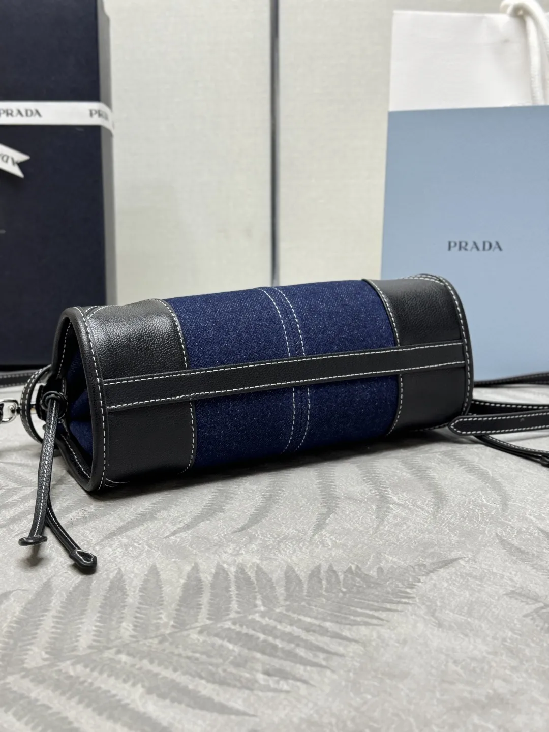 Bonnie Mini Denim & Leather Top-Handle Bag D96011309 — view 6