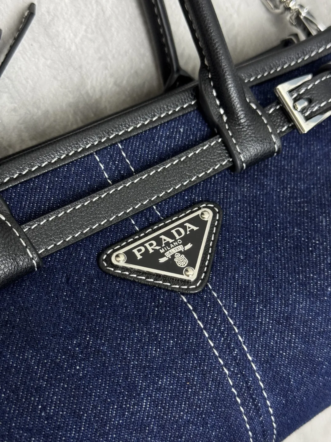 Bonnie Mini Denim & Leather Top-Handle Bag D96011309 — view 7