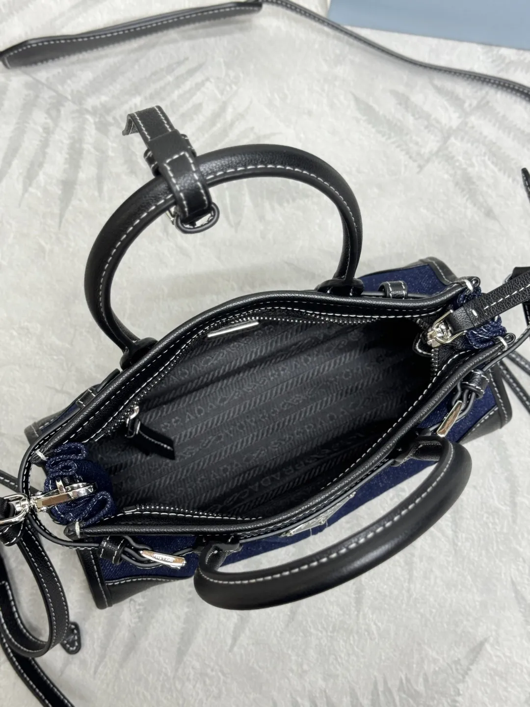 Bonnie Mini Denim & Leather Top-Handle Bag D96011309 — view 8