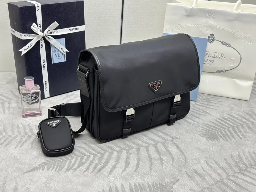 Prada Nylon and Saffiano Leather Messenger Bag D81011310 — view 3