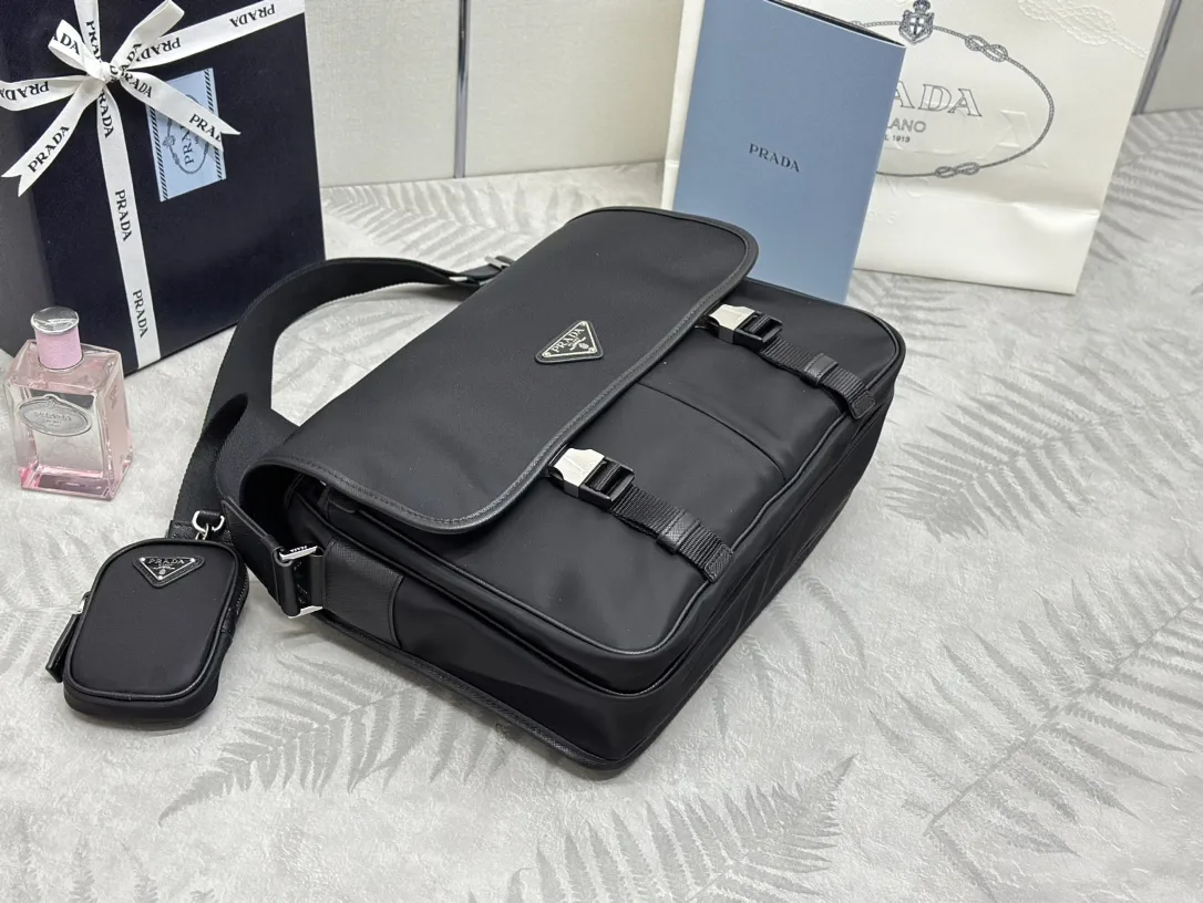 Prada Nylon and Saffiano Leather Messenger Bag D81011310 — view 4