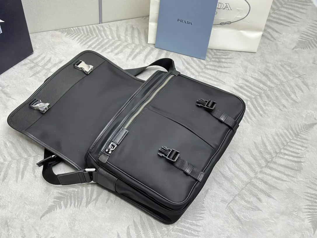 Prada Nylon and Saffiano Leather Messenger Bag D81011310 — view 5