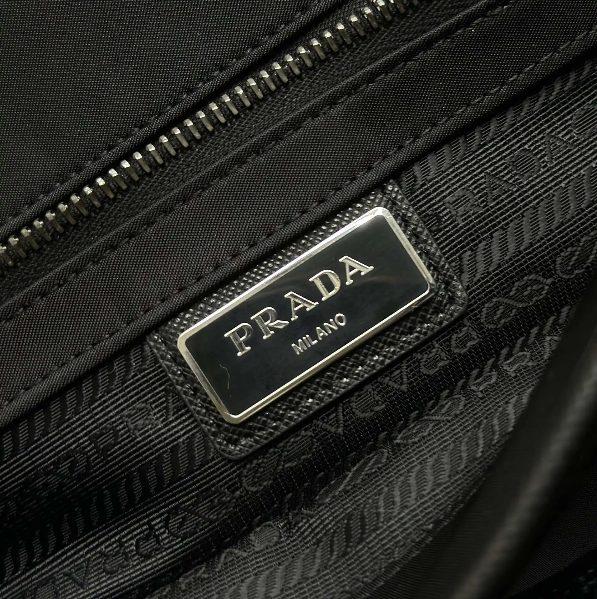 Nylon Saffiano-Trim Messenger Bag with Pouch D79011311 — view 9
