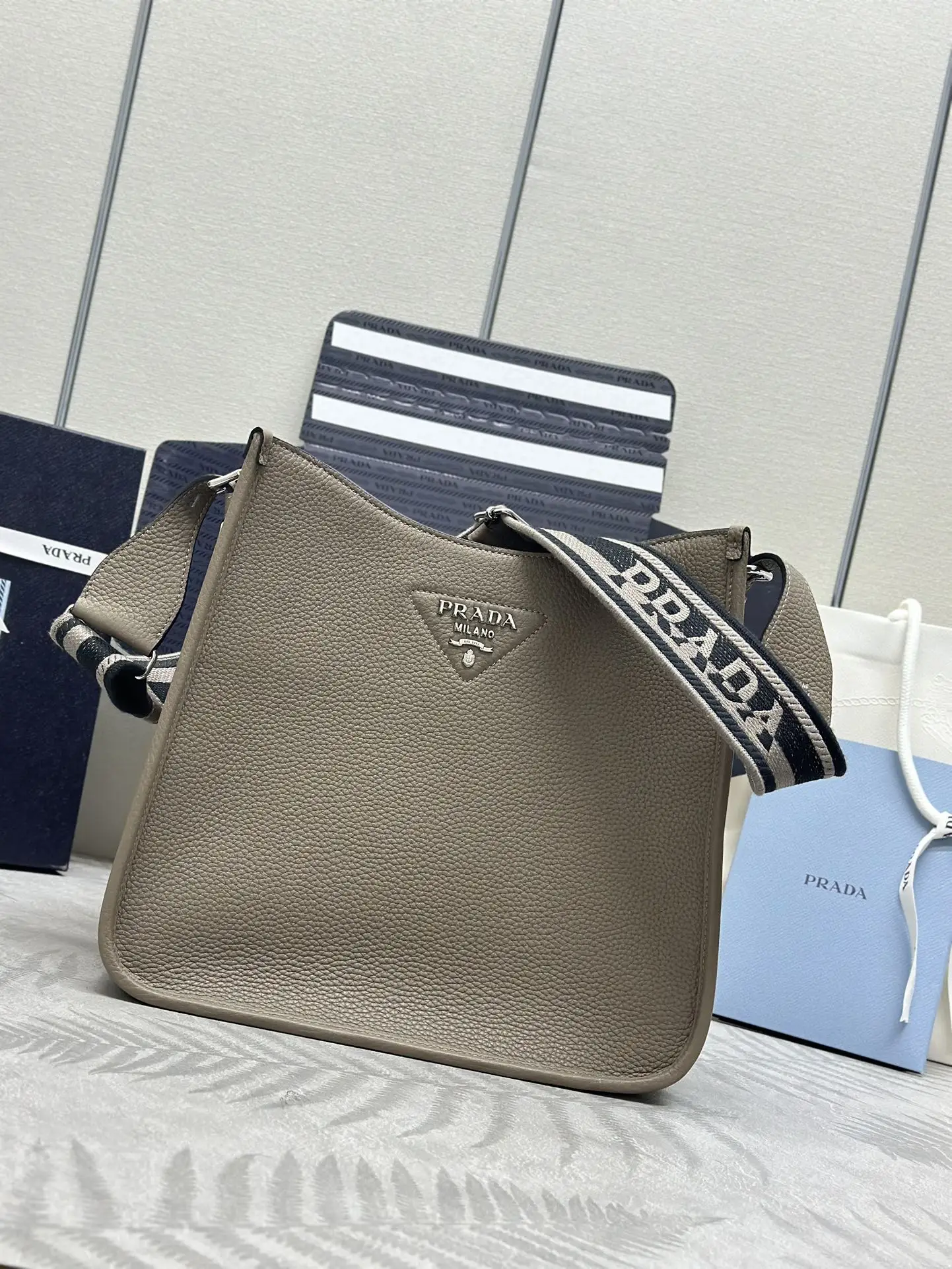 Prada Grained Leather Crossbody Bag D105011014