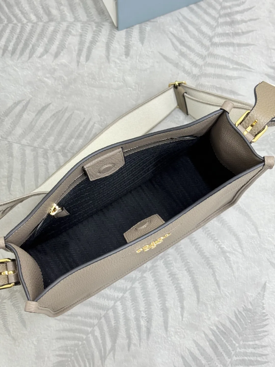 Prada Grained Leather Crossbody Bag with Logo Strap D106011314 — view 8
