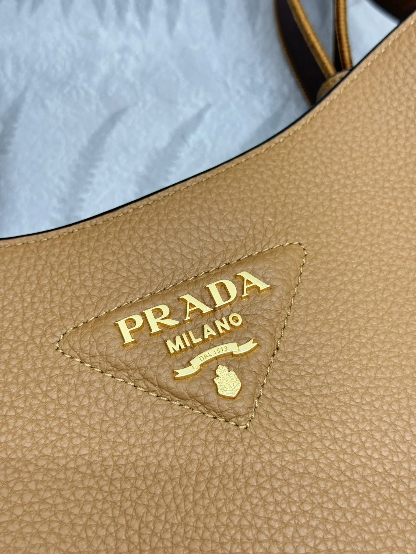 Prada Grained Leather Crossbody Bag with Logo Strap D106011315 — view 7