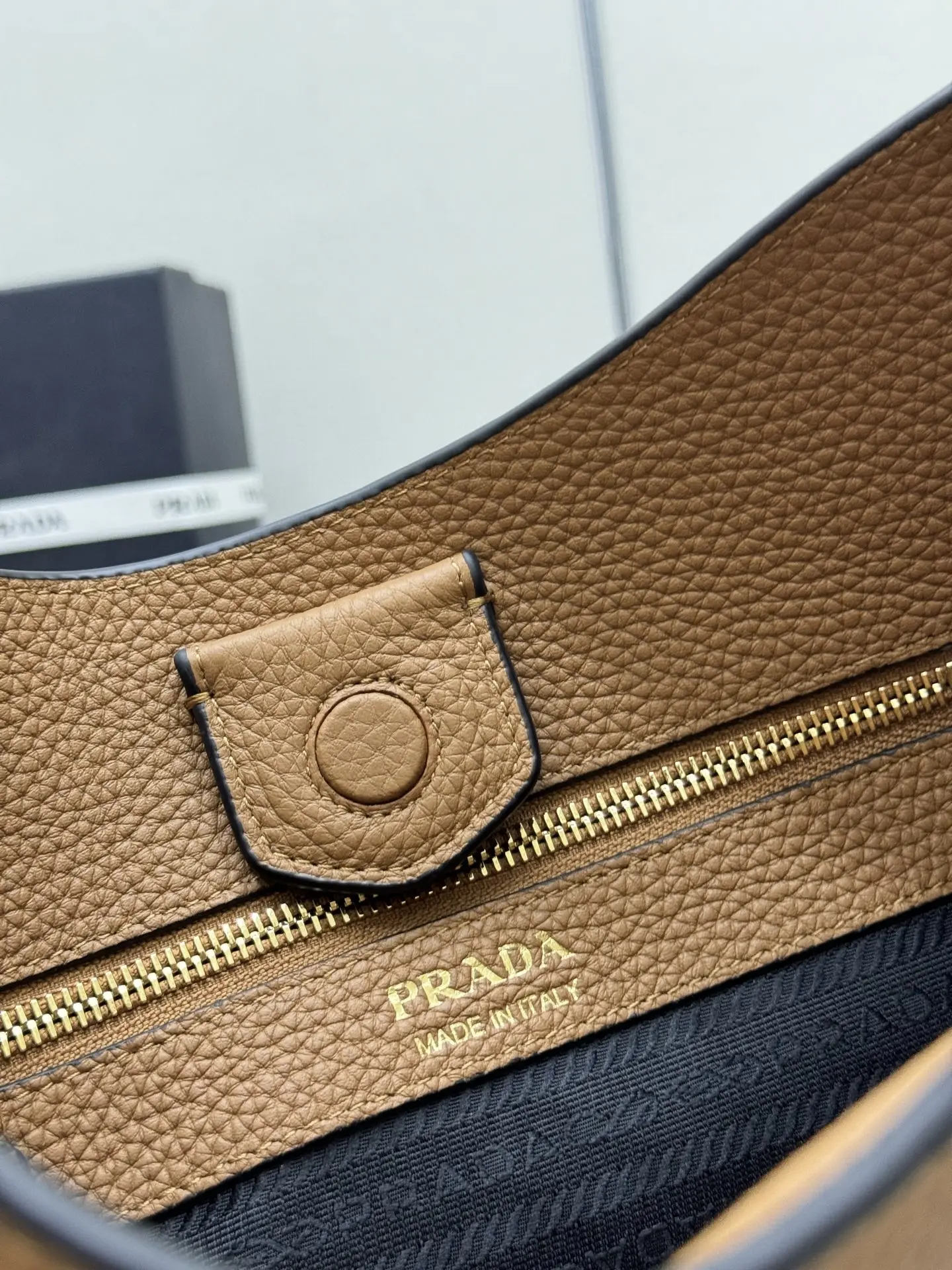 Prada Grained Leather Crossbody Bag with Logo Strap D106011315 — view 9