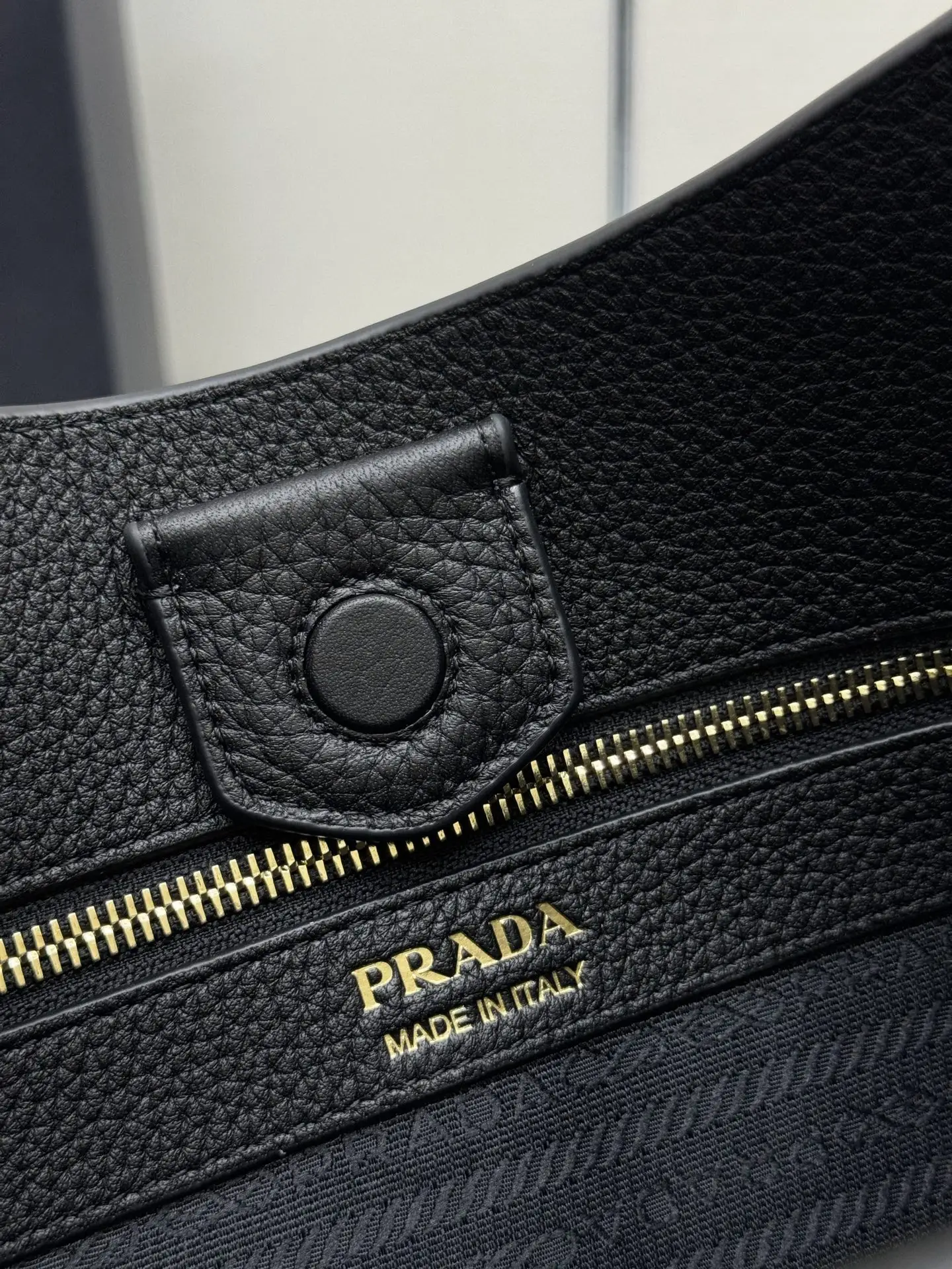 Prada Grained Leather Crossbody Bag with Logo Strap D106011316 — view 9