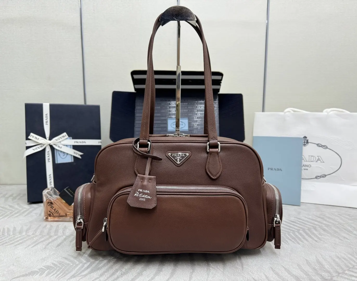 Prada Buffalo Leather Top-Handle Bag D129011022
