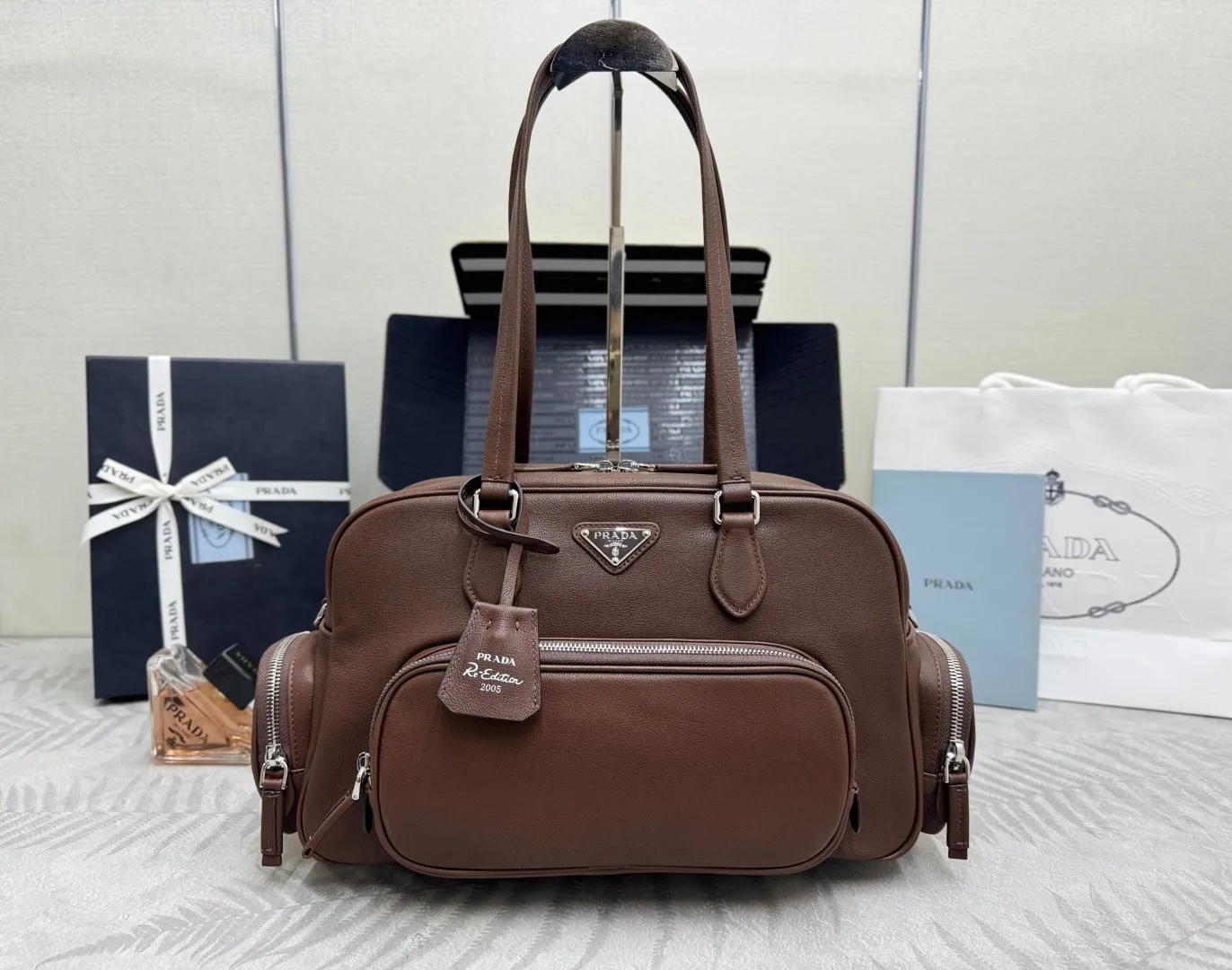 Prada Buffalo Leather Top-Handle Bag D129011022