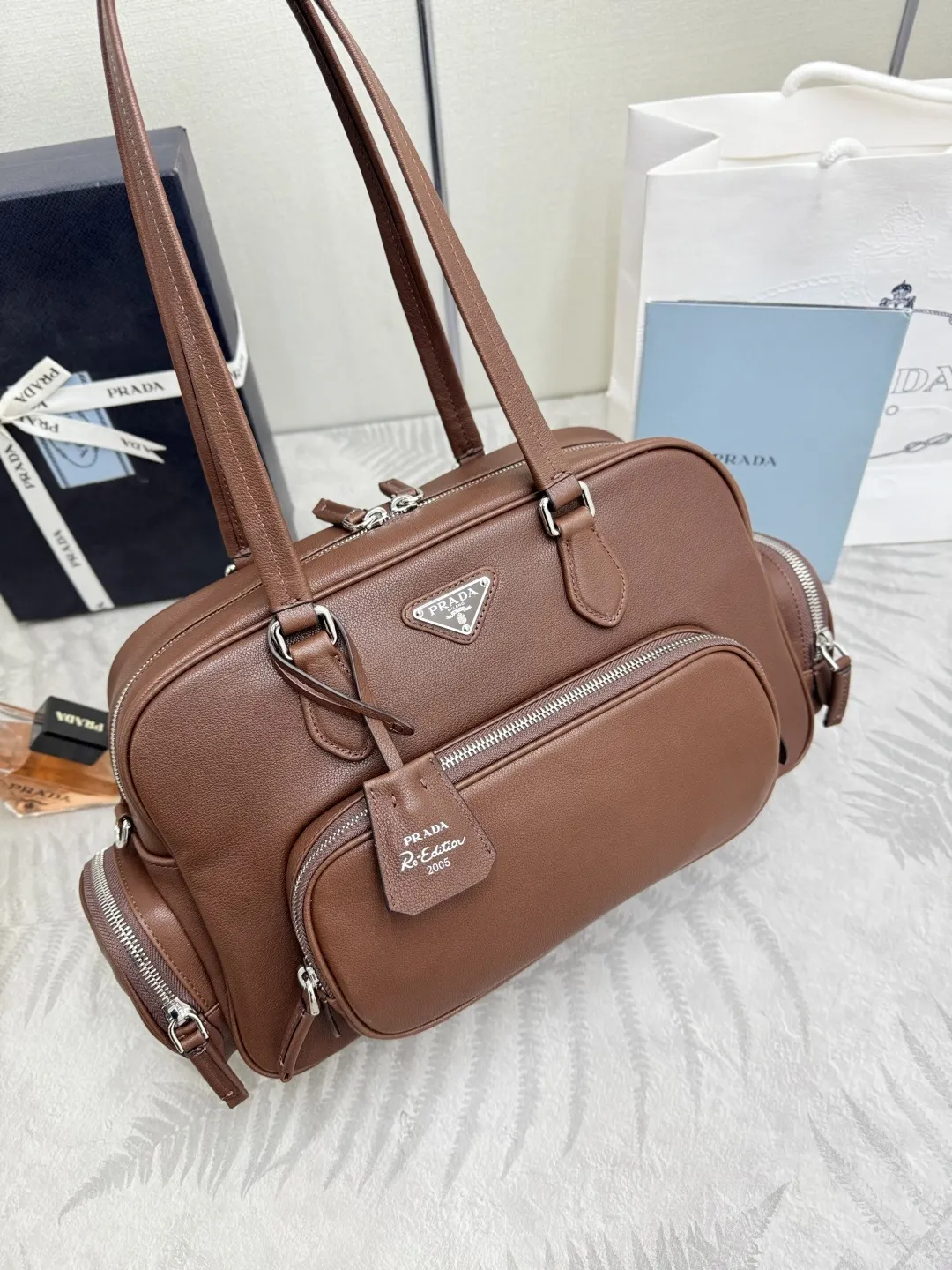 Prada Buffalo Leather Top-Handle Bag D129011022 — view 4