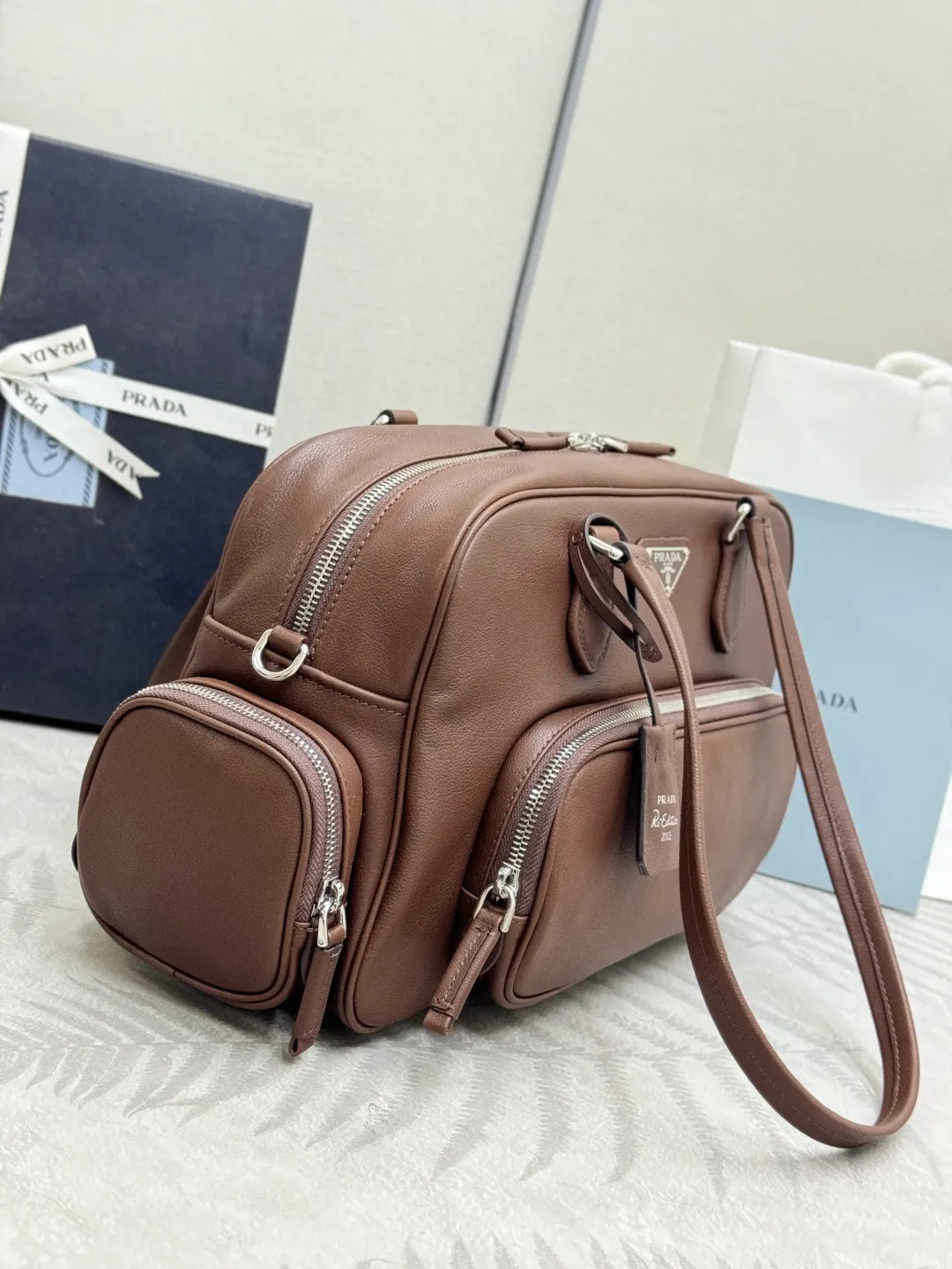 Prada Buffalo Leather Top-Handle Bag D129011022 — view 5