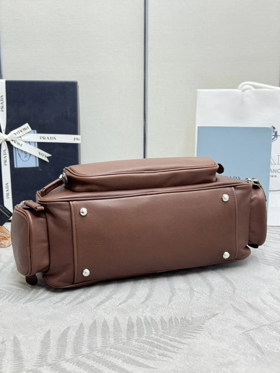 Prada Buffalo Leather Top-Handle Bag D129011022 — view 6