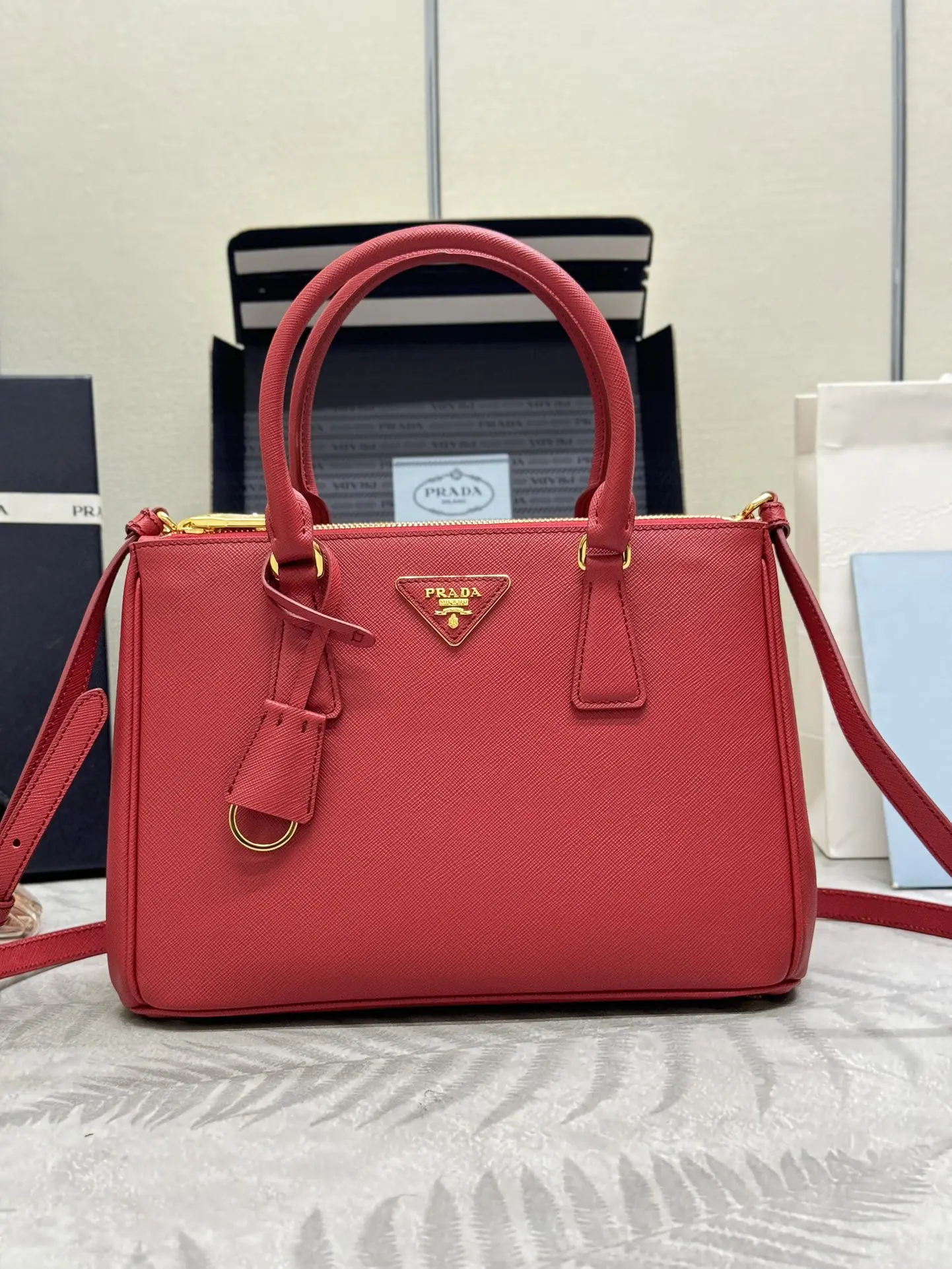 Prada Saffiano Leather Double Handle Tote Bag D99011320