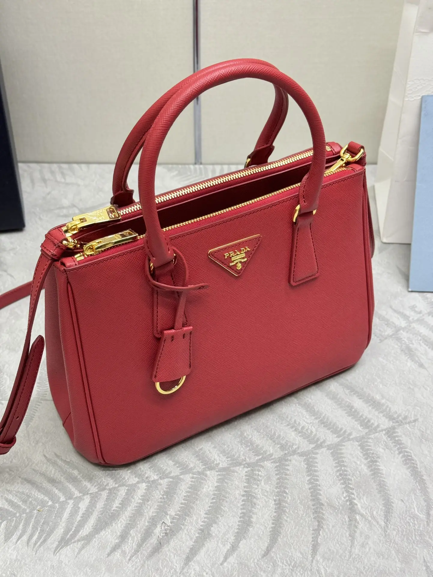 Prada Saffiano Leather Double Handle Tote Bag D99011320 — view 3