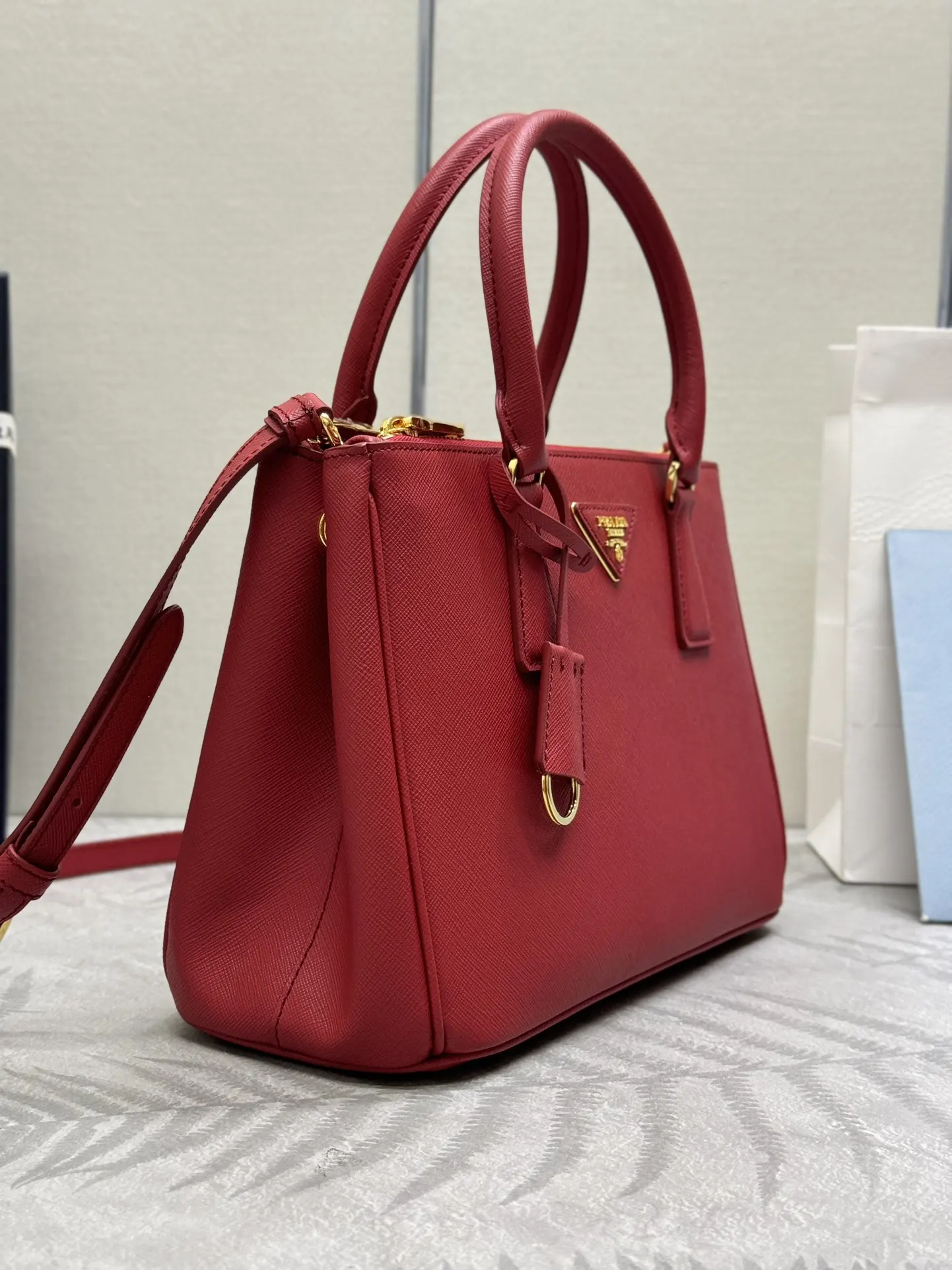 Prada Saffiano Leather Double Handle Tote Bag D99011320 — view 4