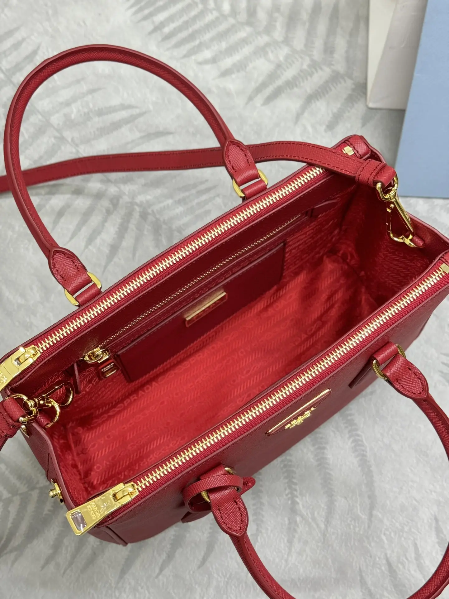 Prada Saffiano Leather Double Handle Tote Bag D99011320 — view 8